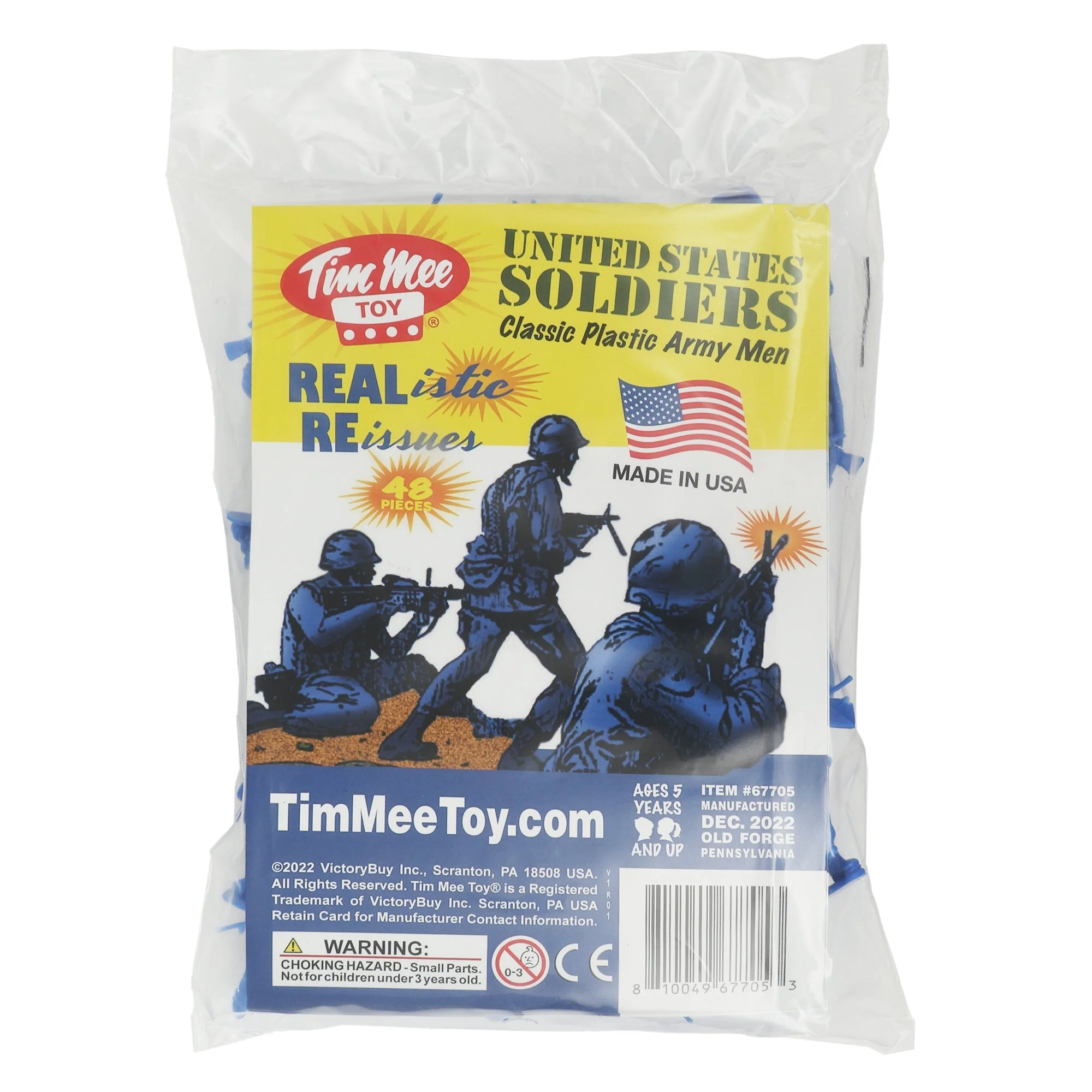 TimMee Plastic Army Men - Blue 48pc Toy Soldier Figures - Made in USA - Image 5