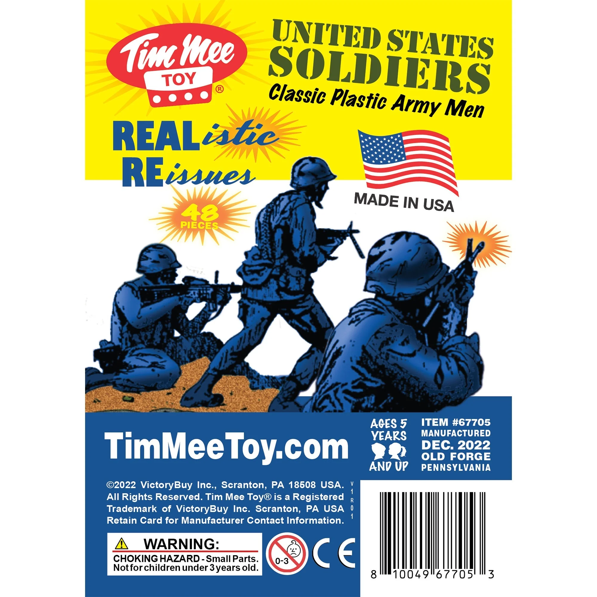 TimMee Plastic Army Men - Blue 48pc Toy Soldier Figures - Made in USA - Image 6