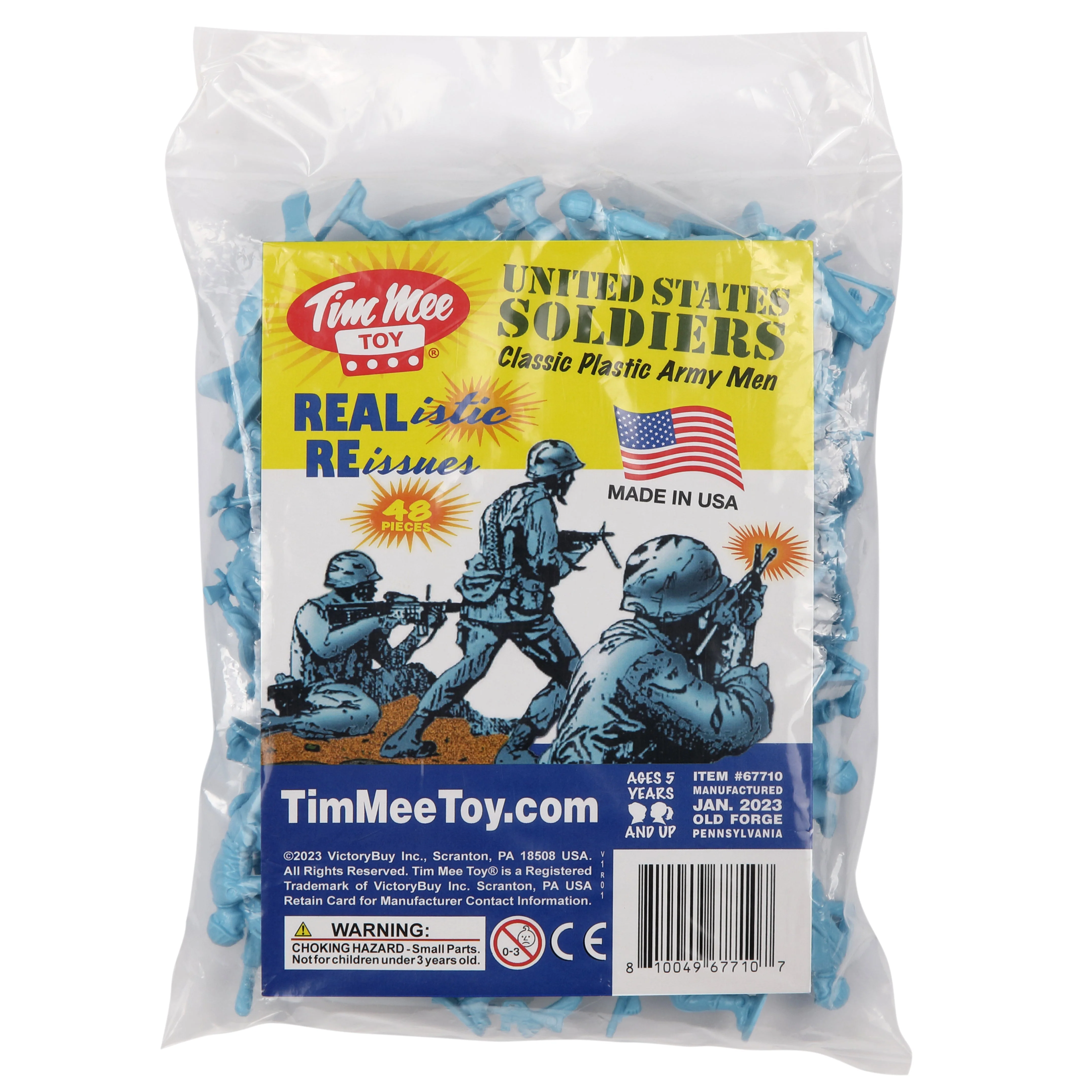 TimMee Plastic Army Men - Powder Blue 48pc Toy Soldier Figures - Made in USA - Image 4