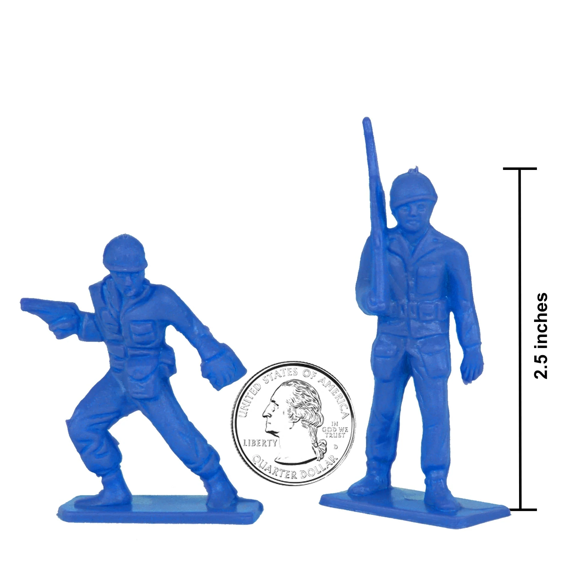 Tim Mee Toy Plastic Army Men - 28pc Blue WW2 Soldier Figures - Made in USA - Image 2