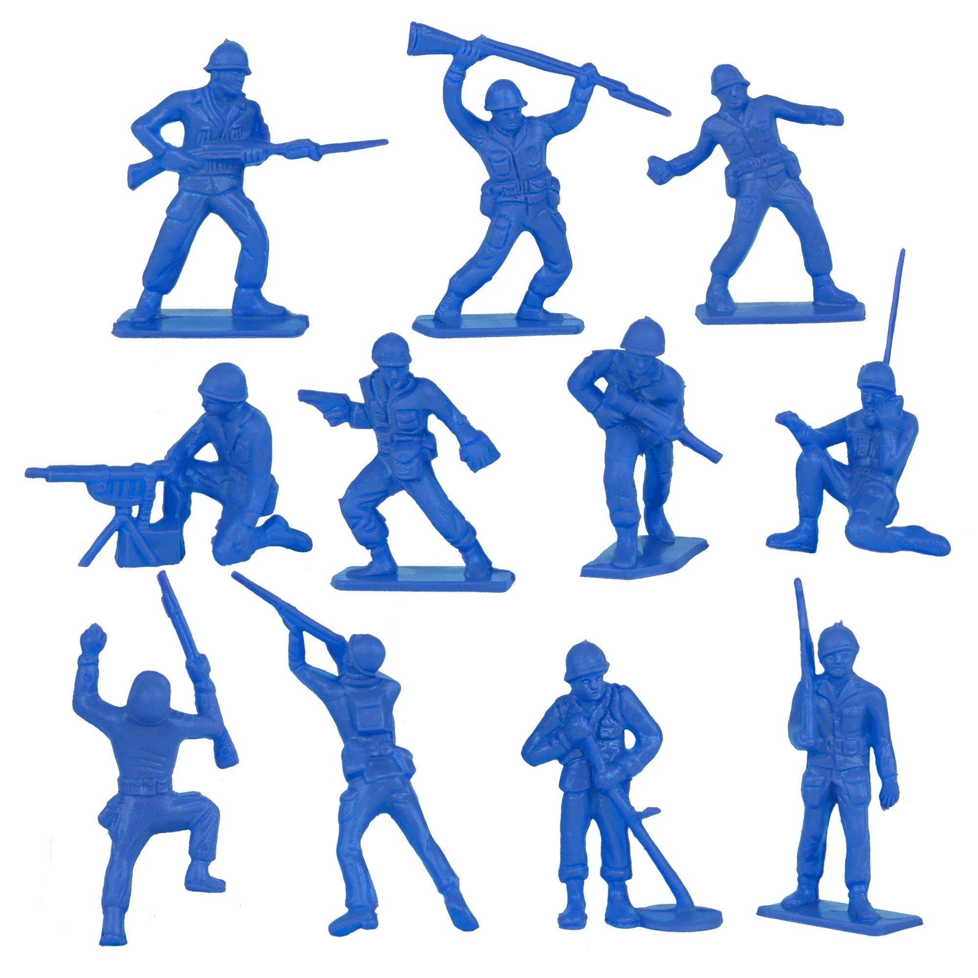 Tim Mee Toy Plastic Army Men - 28pc Blue WW2 Soldier Figures - Made in USA - Image 3