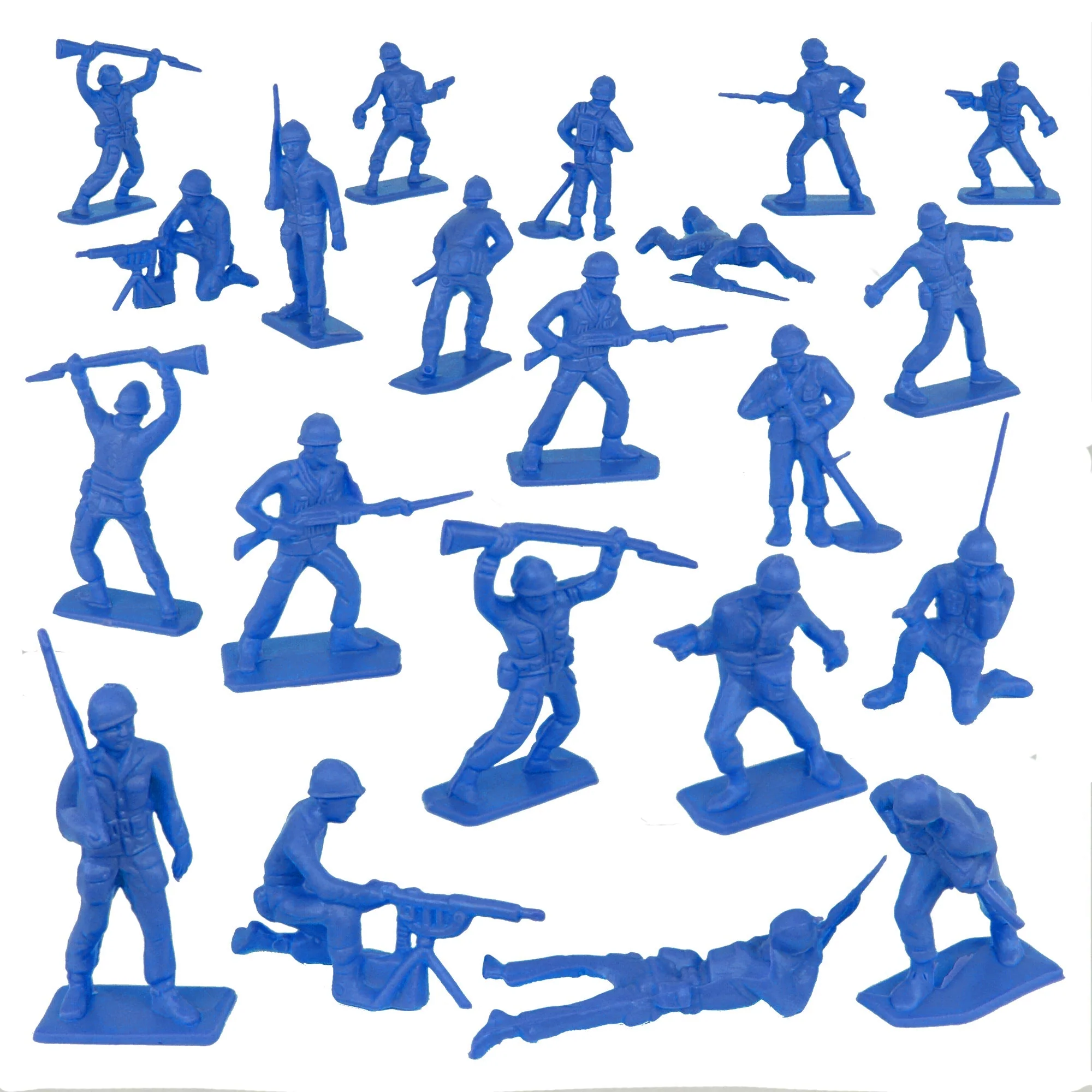 Tim Mee Toy Plastic Army Men - 28pc Blue WW2 Soldier Figures - Made in USA - Image 4