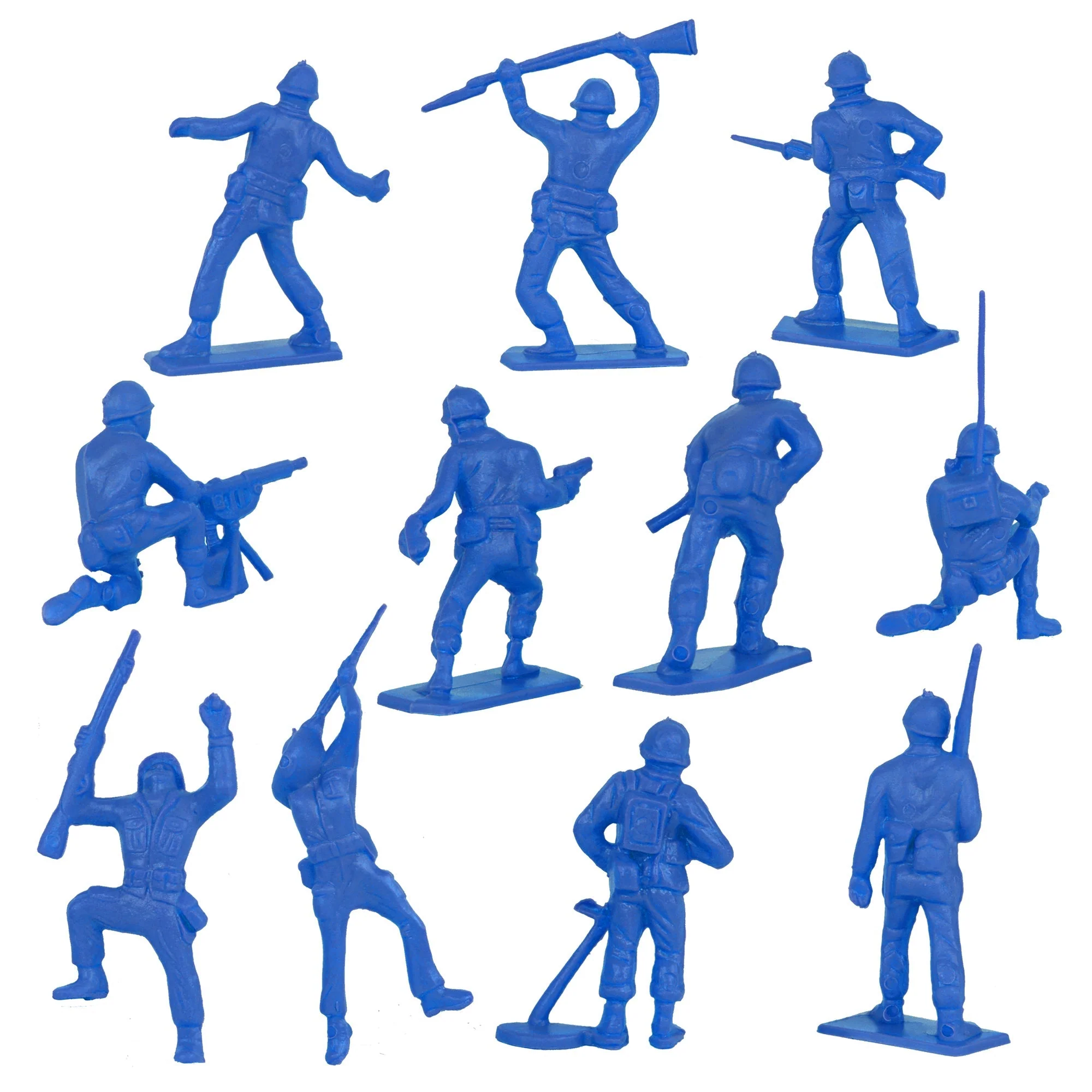 Tim Mee Toy Plastic Army Men - 28pc Blue WW2 Soldier Figures - Made in USA - Image 5