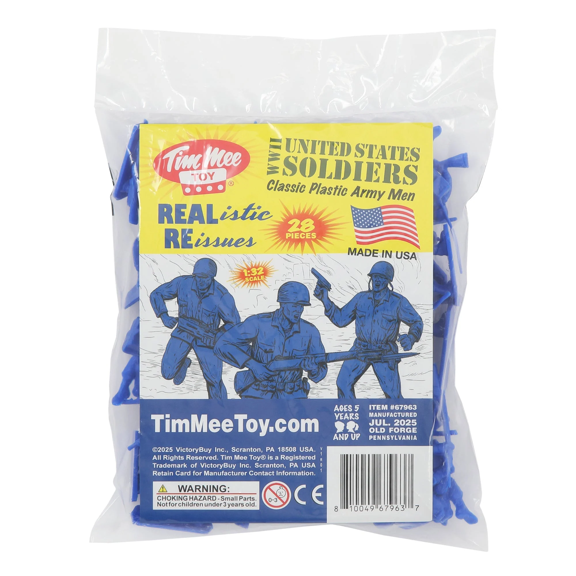 Tim Mee Toy Plastic Army Men - 28pc Blue WW2 Soldier Figures - Made in USA - Image 6