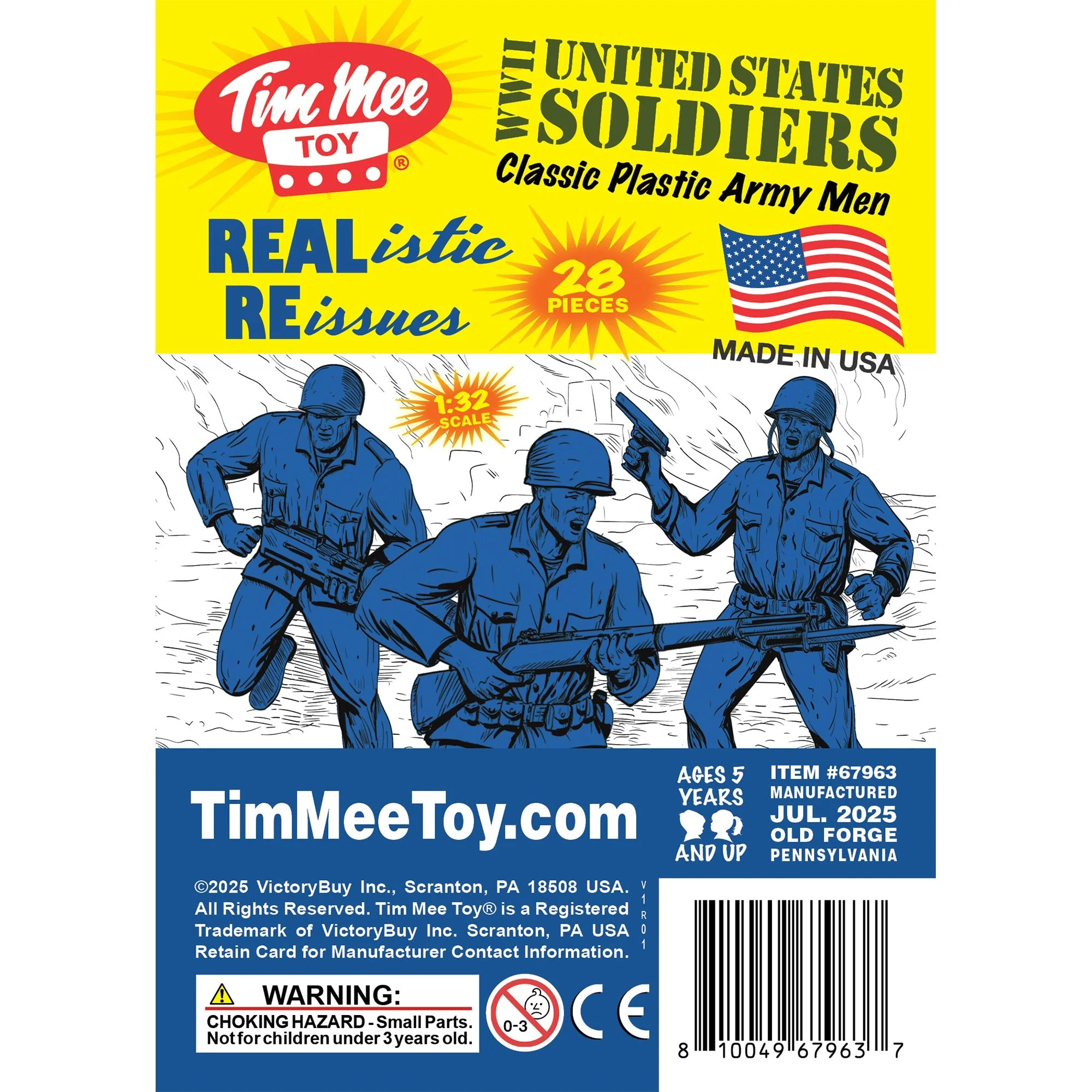 Tim Mee Toy Plastic Army Men - 28pc Blue WW2 Soldier Figures - Made in USA - Image 7