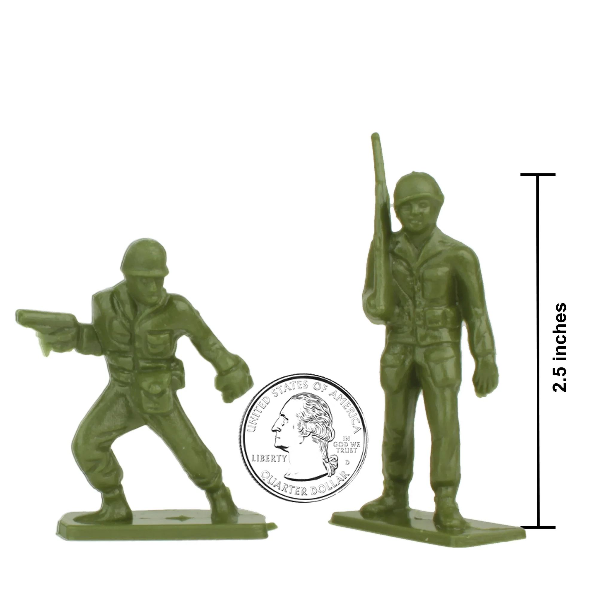 Tim Mee Toy Plastic Army Men - 28pc OD Green WW2 Soldier Figures - Made in USA - Image 2