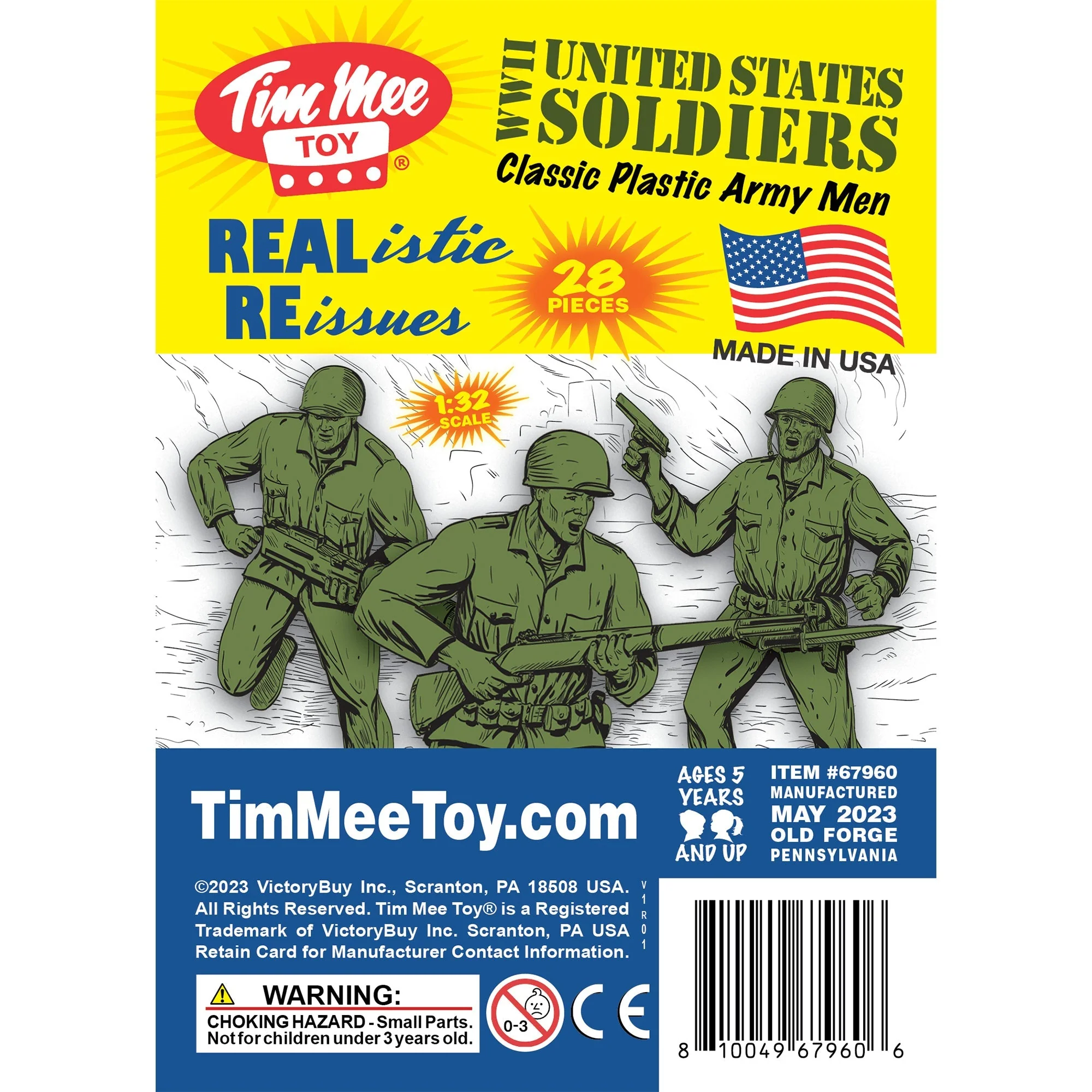 Tim Mee Toy Plastic Army Men - 28pc OD Green WW2 Soldier Figures - Made in USA - Image 5