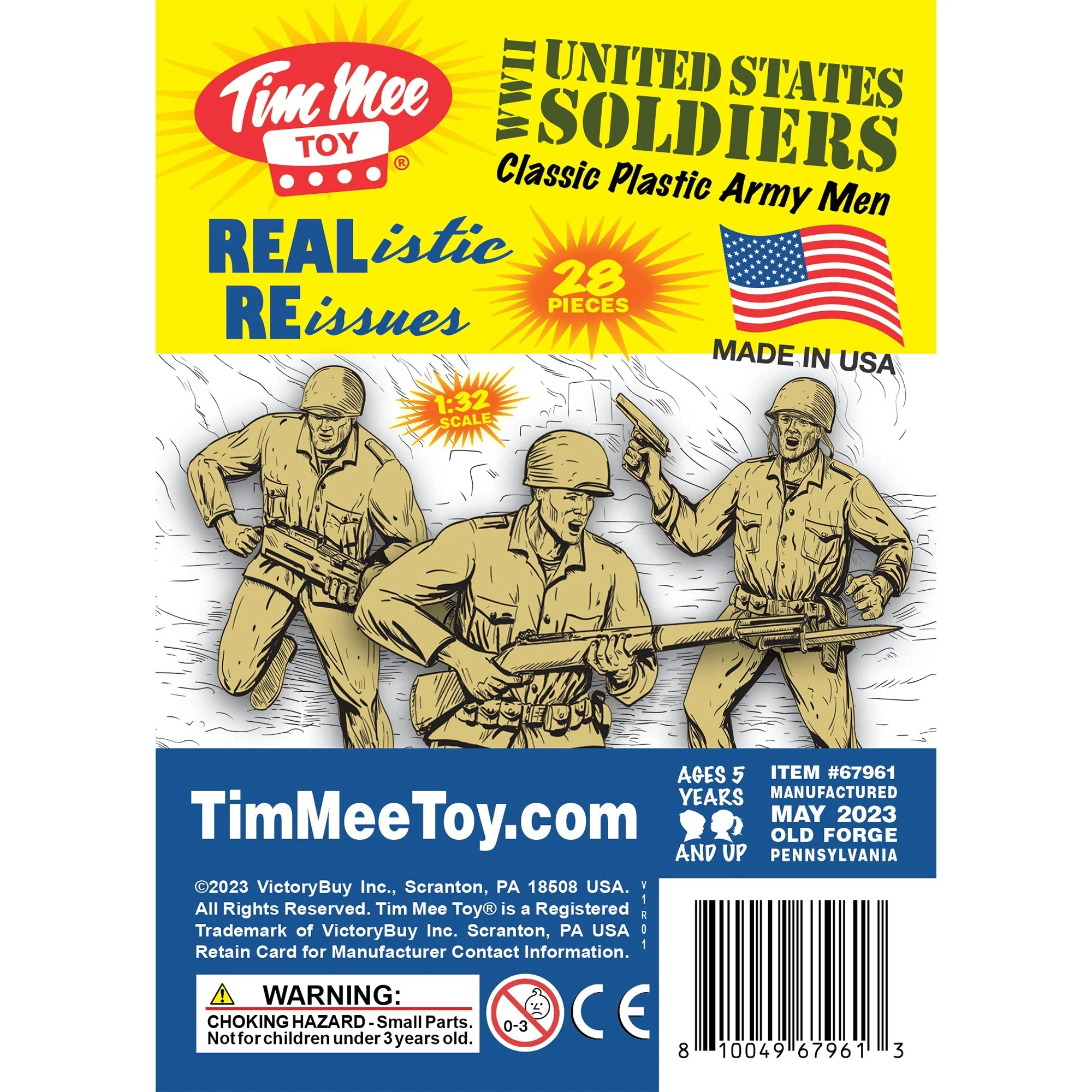 Tim Mee Toy Plastic Army Men - 28pc Tan WW2 Soldier Figures - Made in USA - Image 7