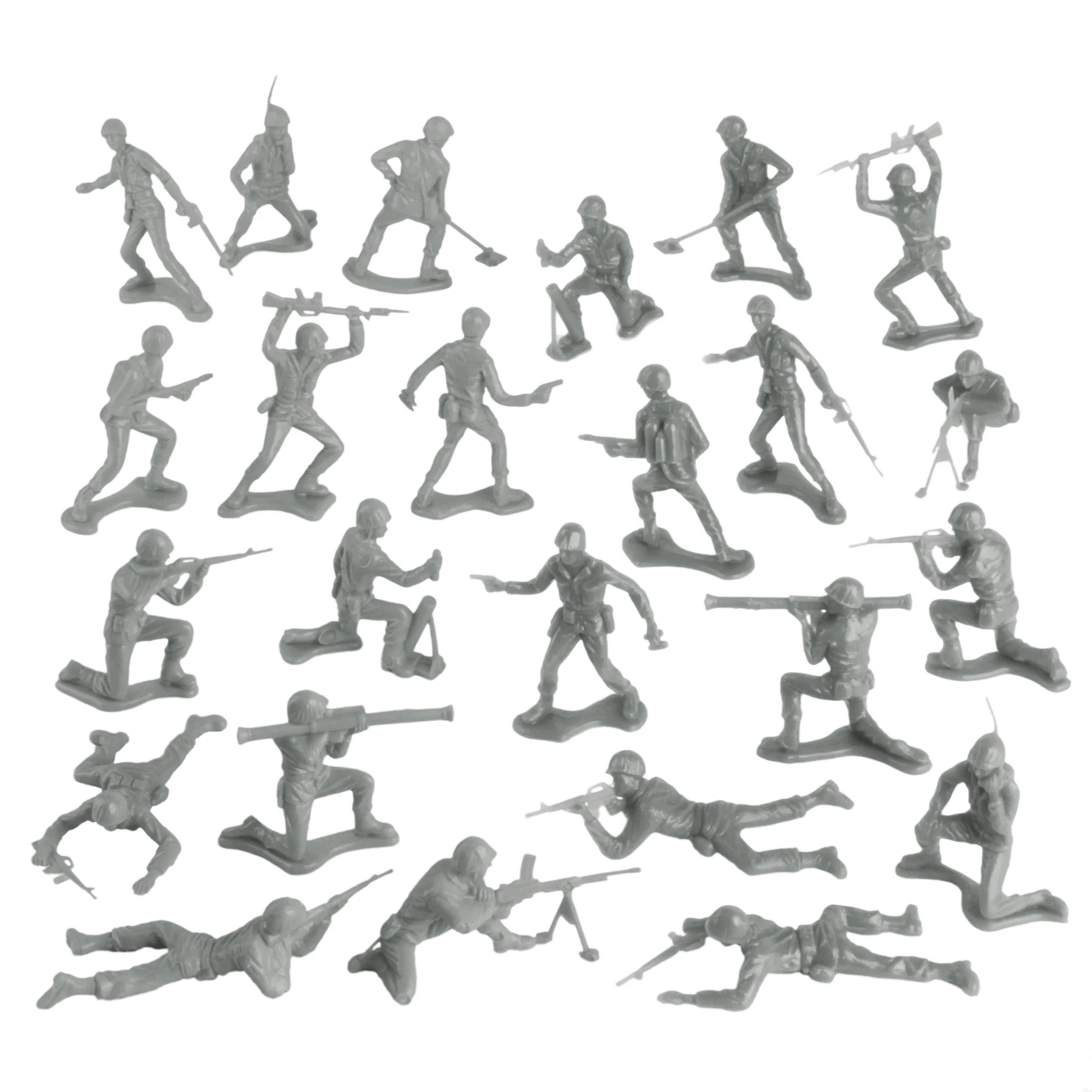 TimMee Plastic Army Men - Gray 48pc Toy Soldier Figures - Made in USA - Image 4