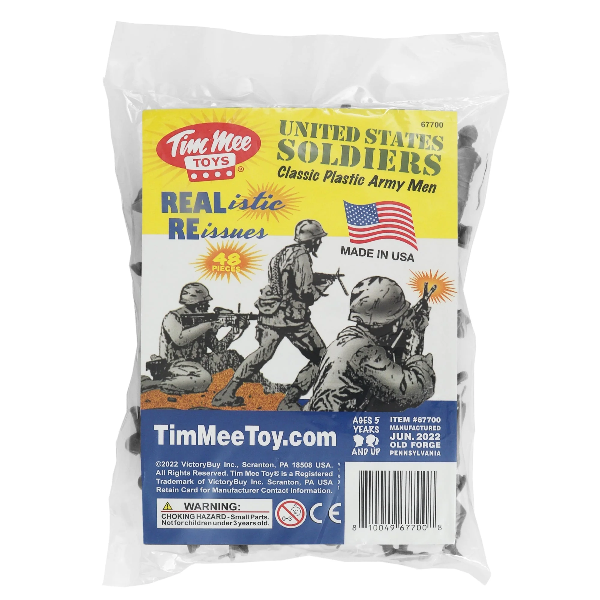 TimMee Plastic Army Men - Gray 48pc Toy Soldier Figures - Made in USA - Image 5
