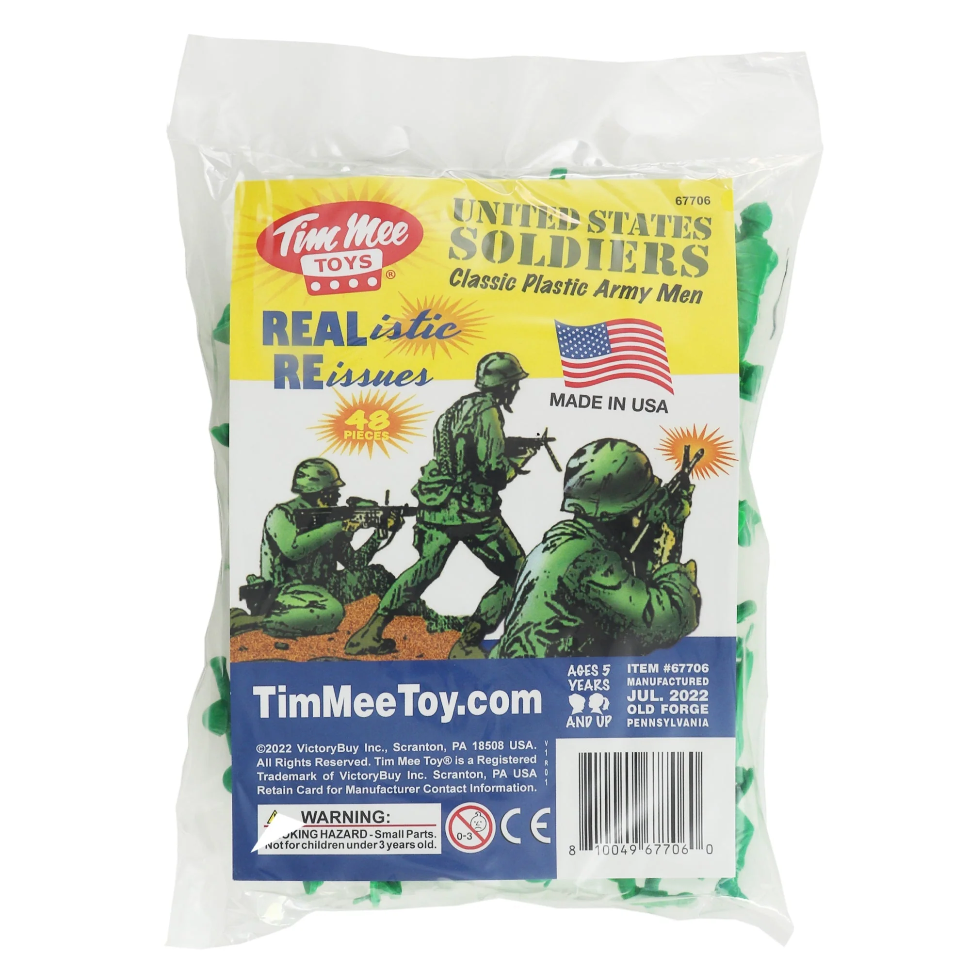 TimMee Plastic Army Men - Green 48pc Toy Soldier Figures - Made in USA - Image 5