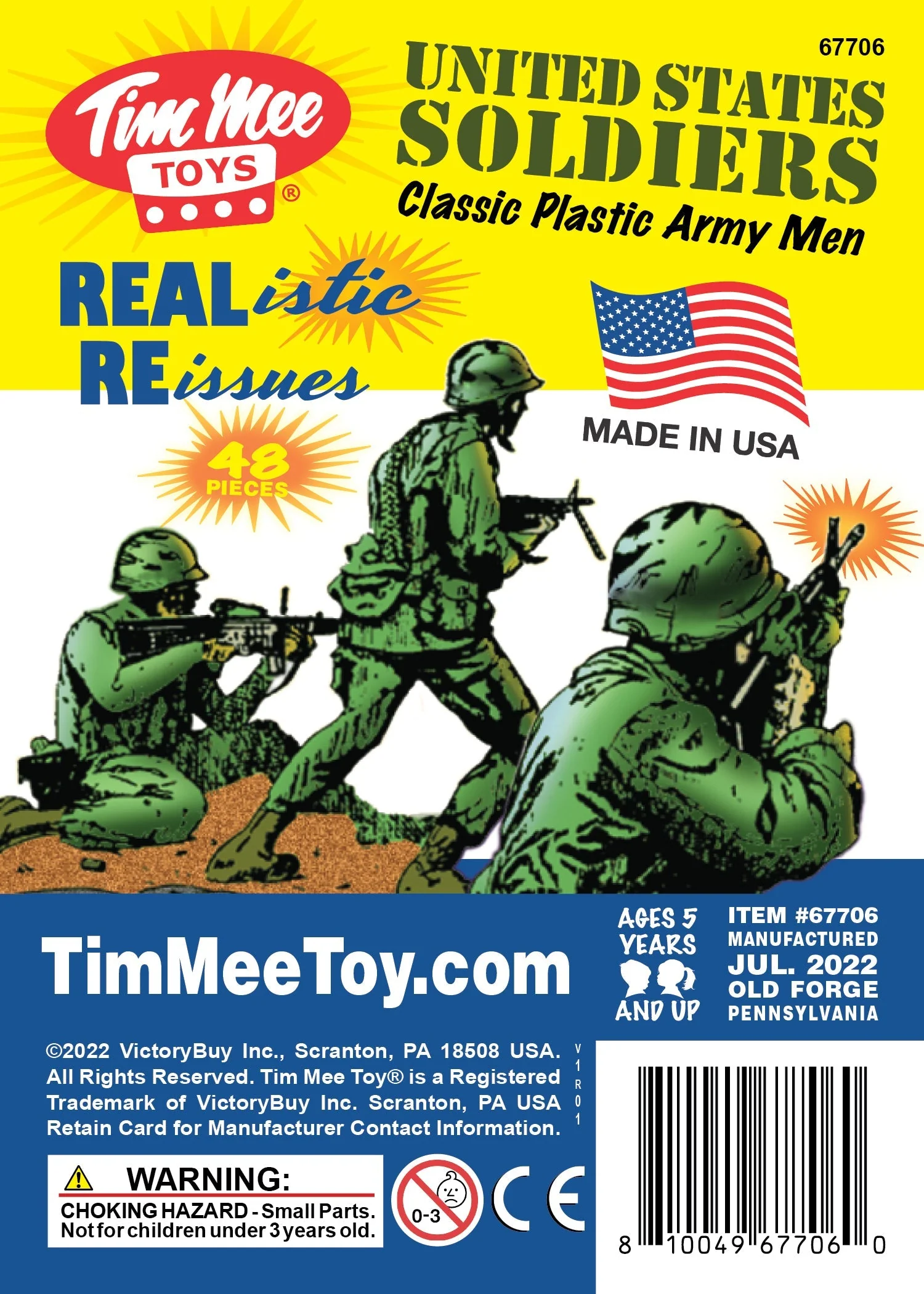 TimMee Plastic Army Men - Green 48pc Toy Soldier Figures - Made in USA - Image 6