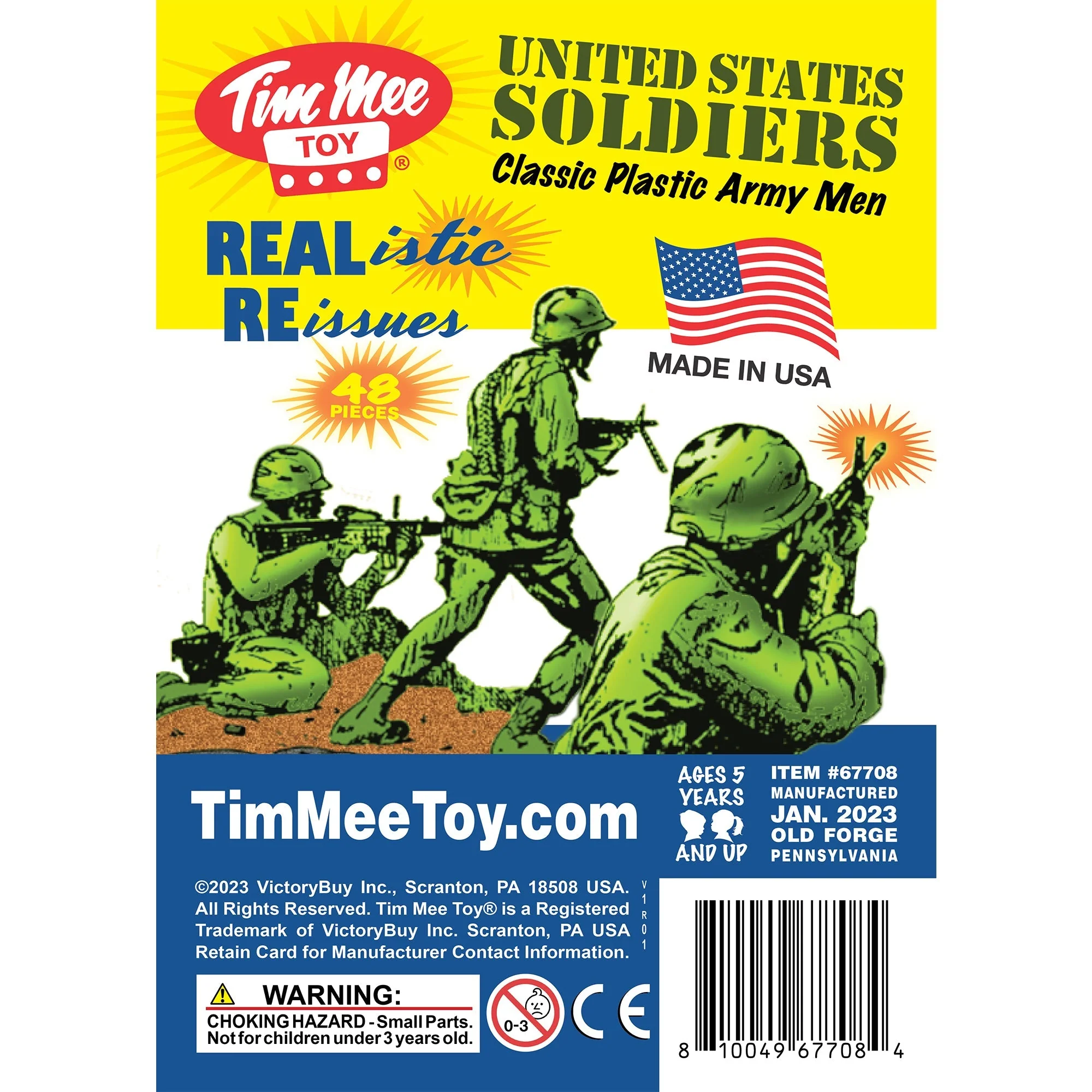 TimMee Plastic Army Men - Lime Green 48pc Toy Soldier Figures - Made in USA - Image 5