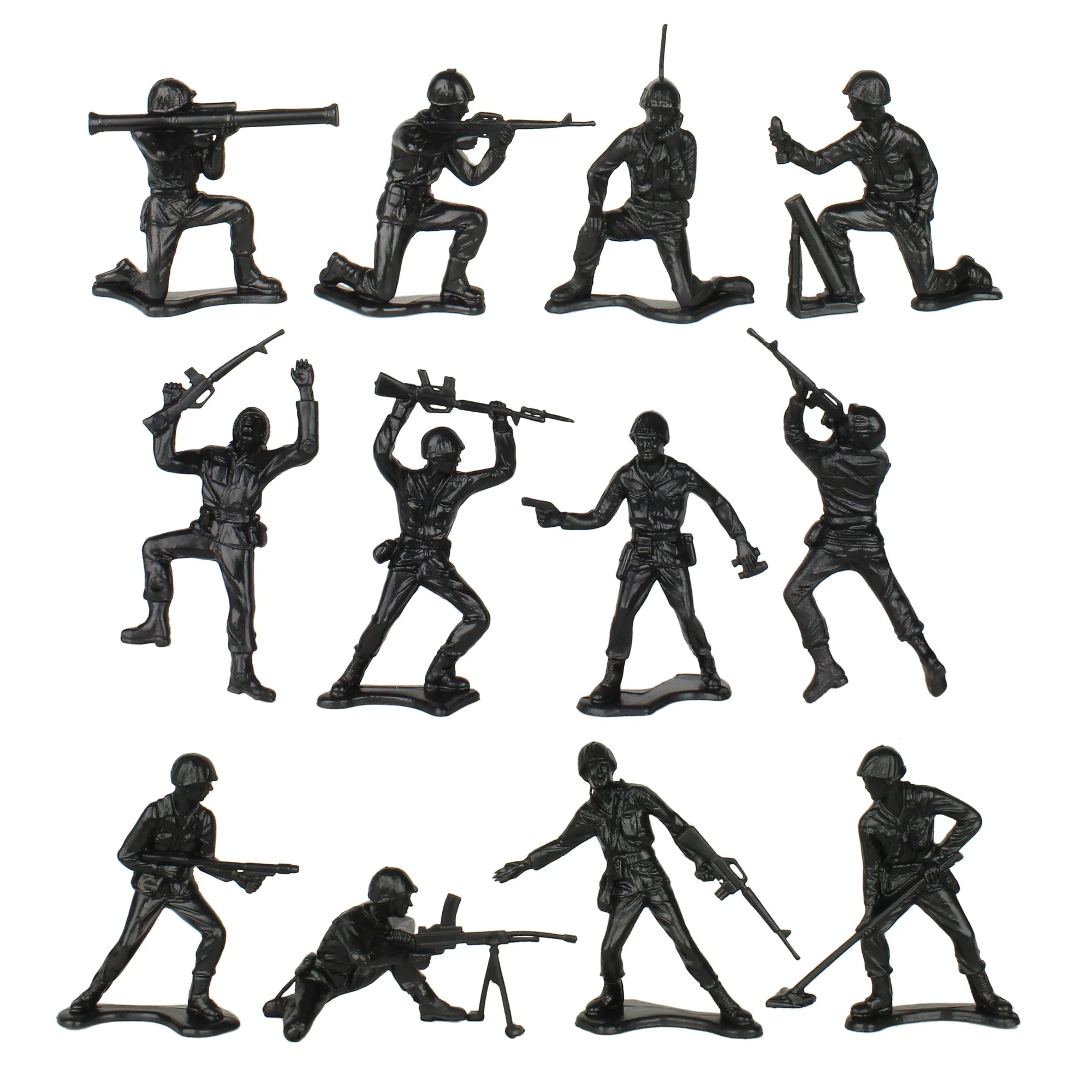 TimMee Plastic Army Men Helicopter Playset - Black 26pc Made in USA - Image 2