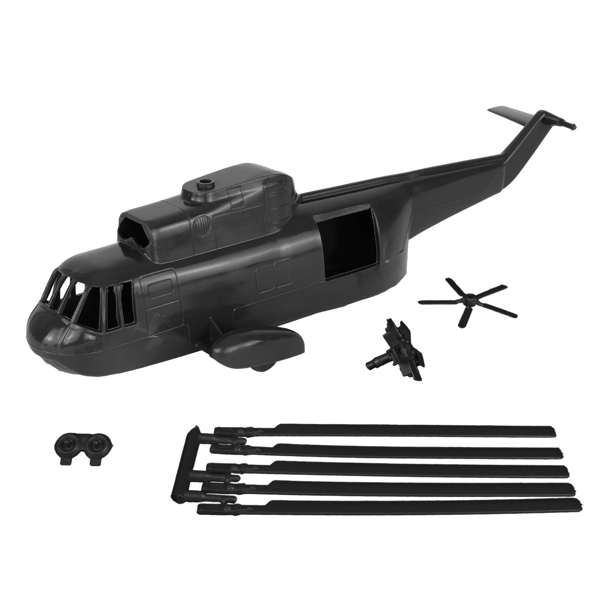 TimMee Plastic Army Men Helicopter Playset - Black 26pc Made in USA - Image 3