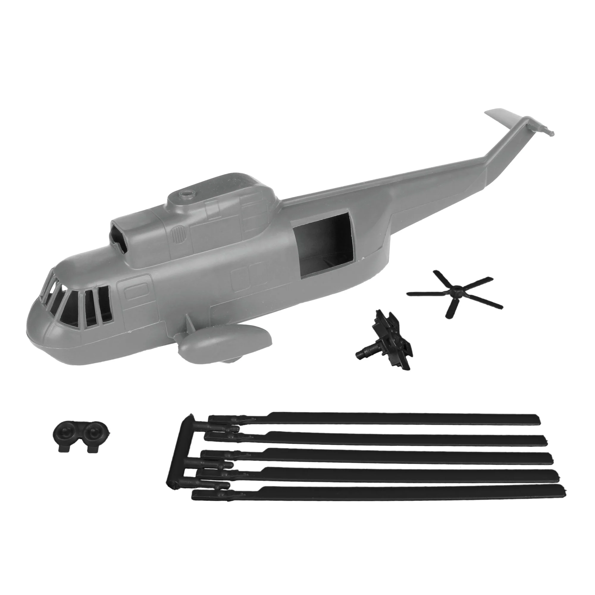 TimMee Plastic Army Men Helicopter Playset - Gray 26pc Made in USA - Image 6
