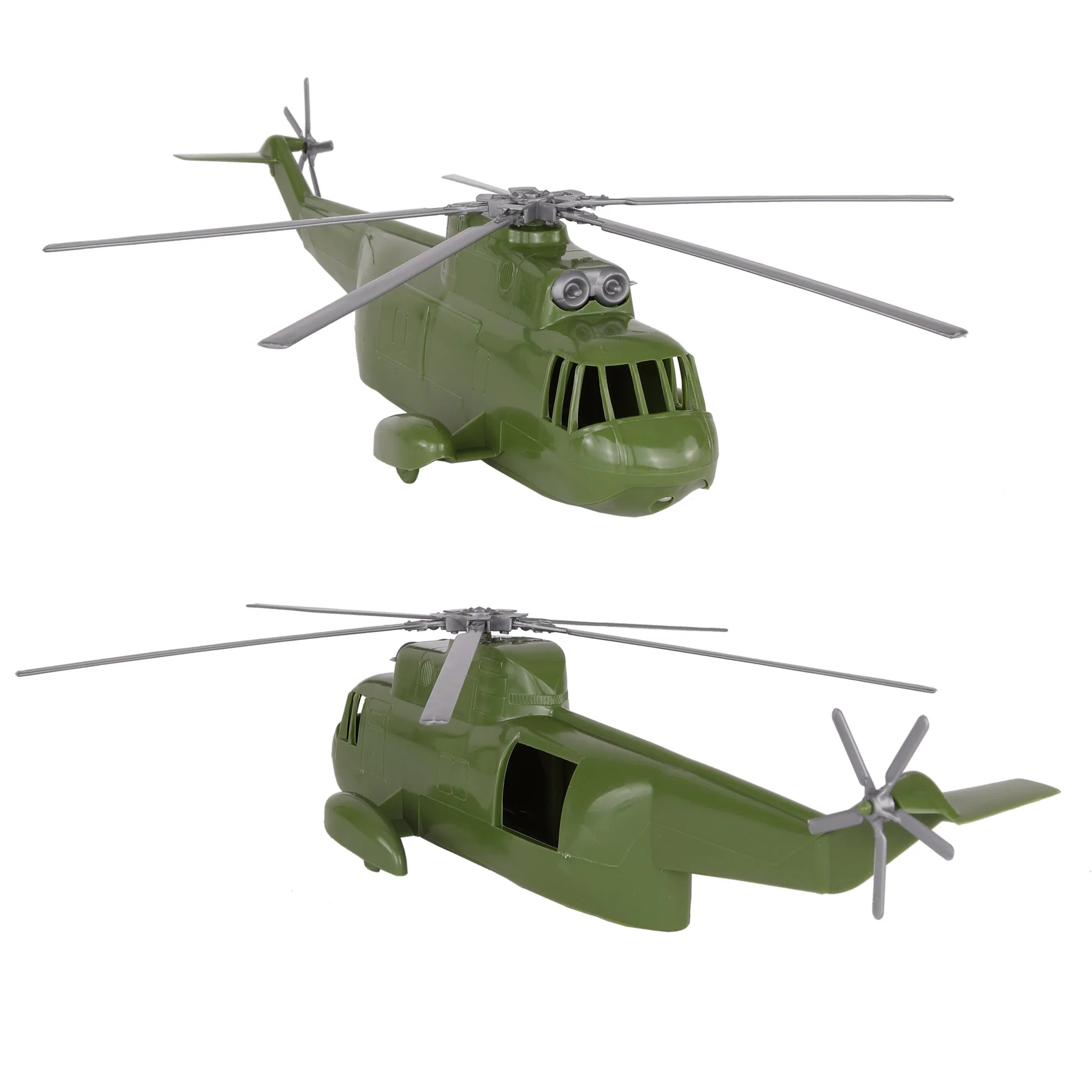 TimMee Plastic Army Men Helicopter Playset - OD Green 26pc Made in USA - Image 5