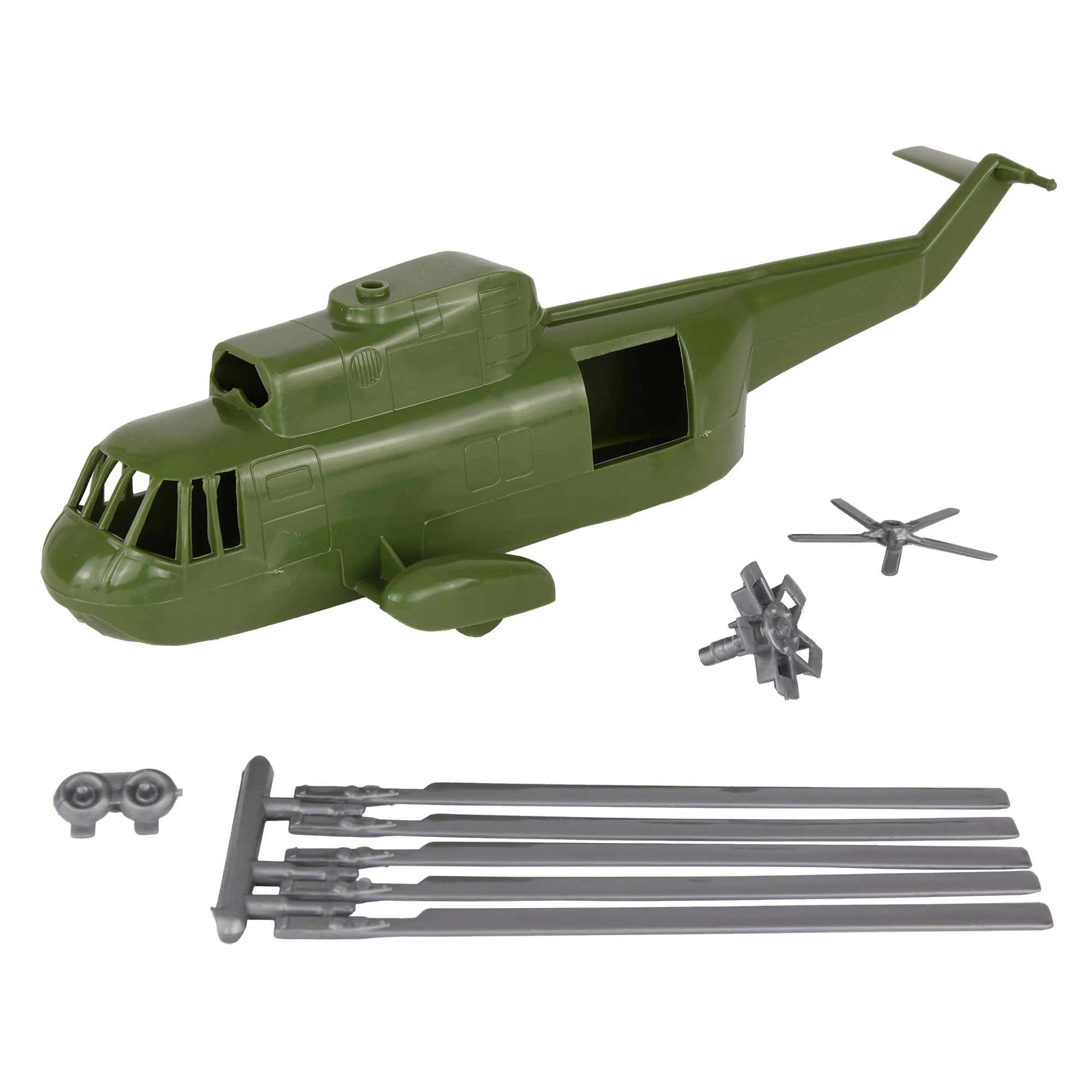 TimMee Plastic Army Men Helicopter Playset - OD Green 26pc Made in USA - Image 7