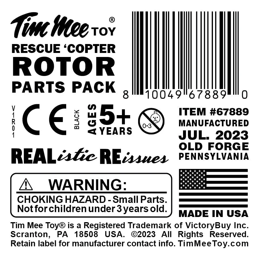 TimMee Plastic Army Men Rescue Helicopter Black Replacement Parts US Made - Image 4