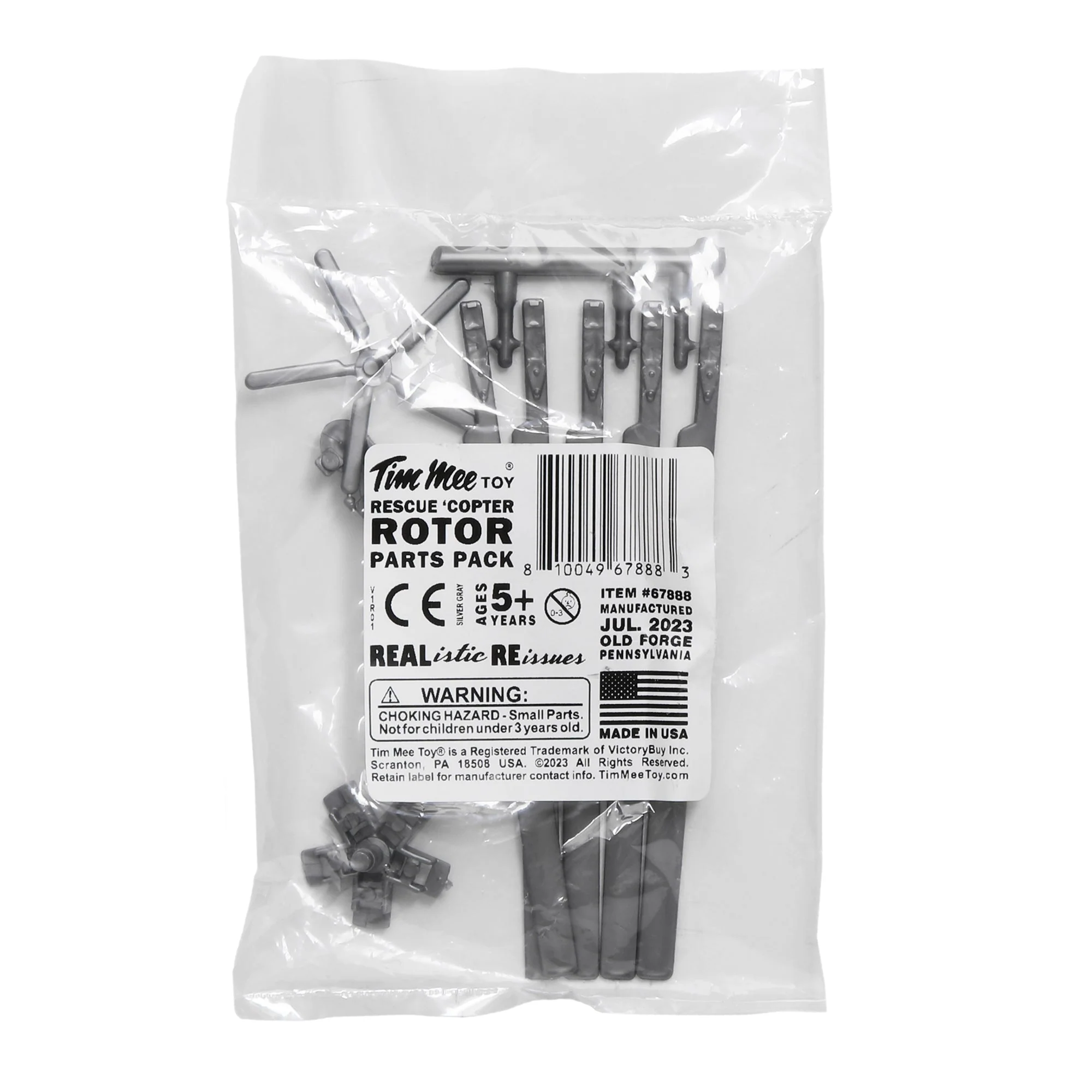 TimMee Plastic Army Men Rescue Helicopter Silver-Gray Replacement Parts US Made - Image 2