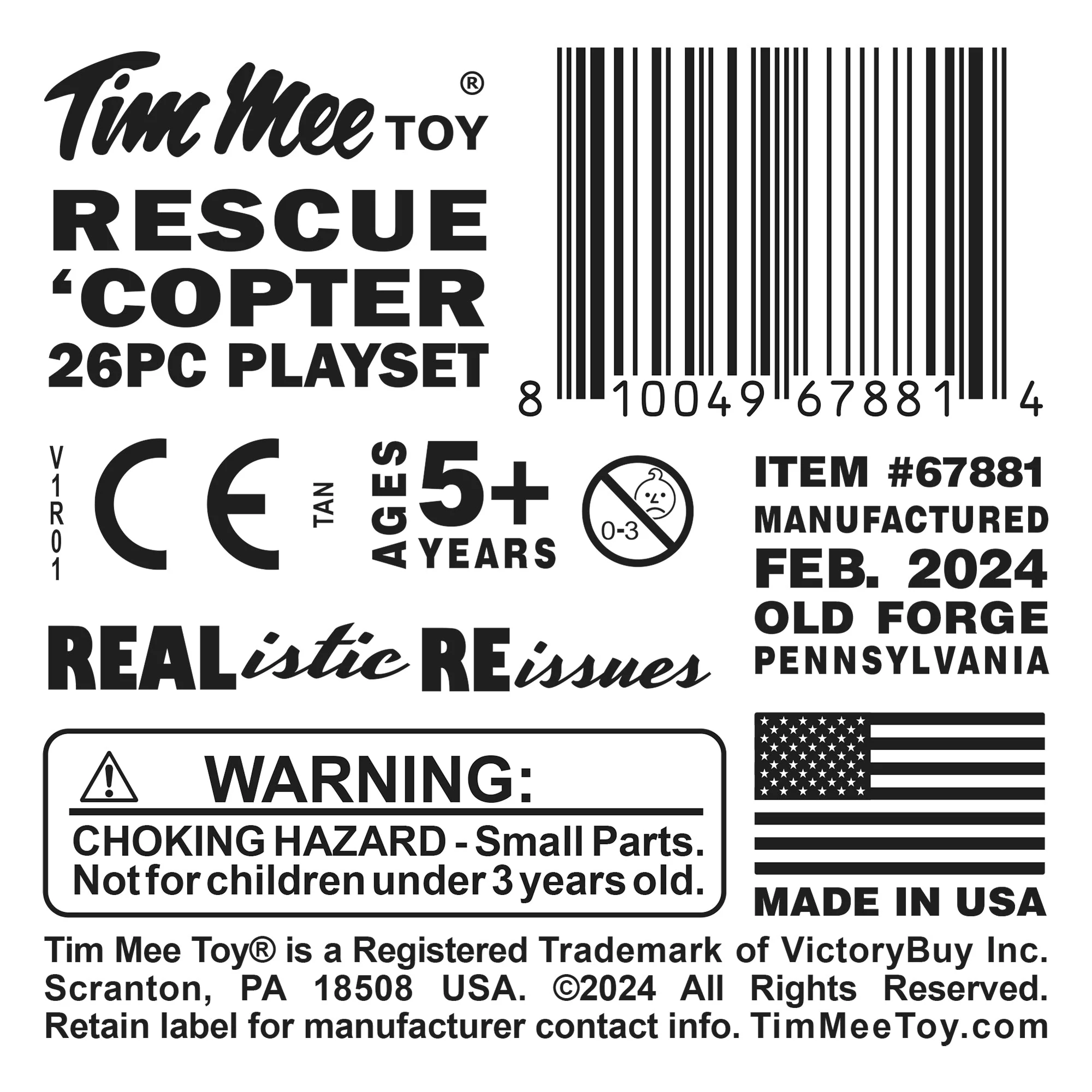 TimMee Plastic Army Men Helicopter Playset - Tan 26pc Made in USA - Image 10