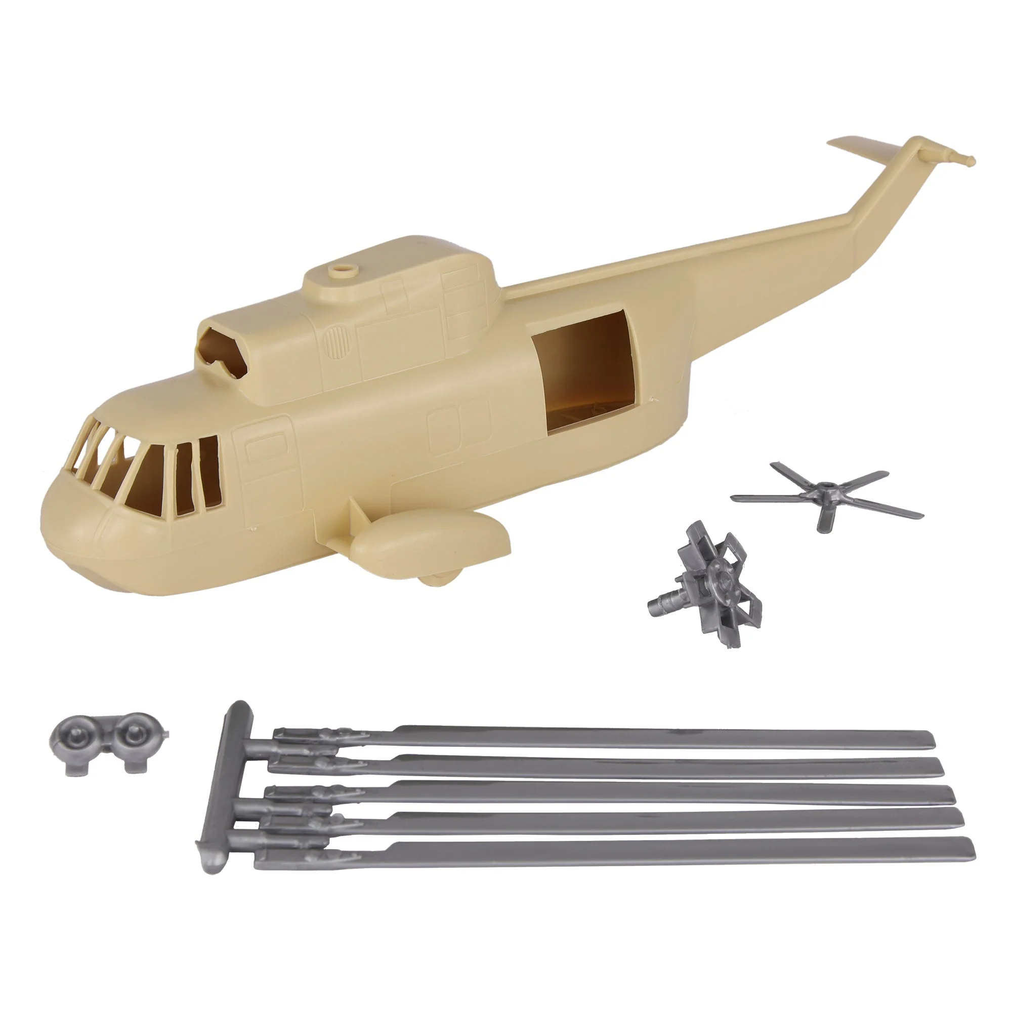 TimMee Plastic Army Men Helicopter Playset - Tan 26pc Made in USA - Image 6