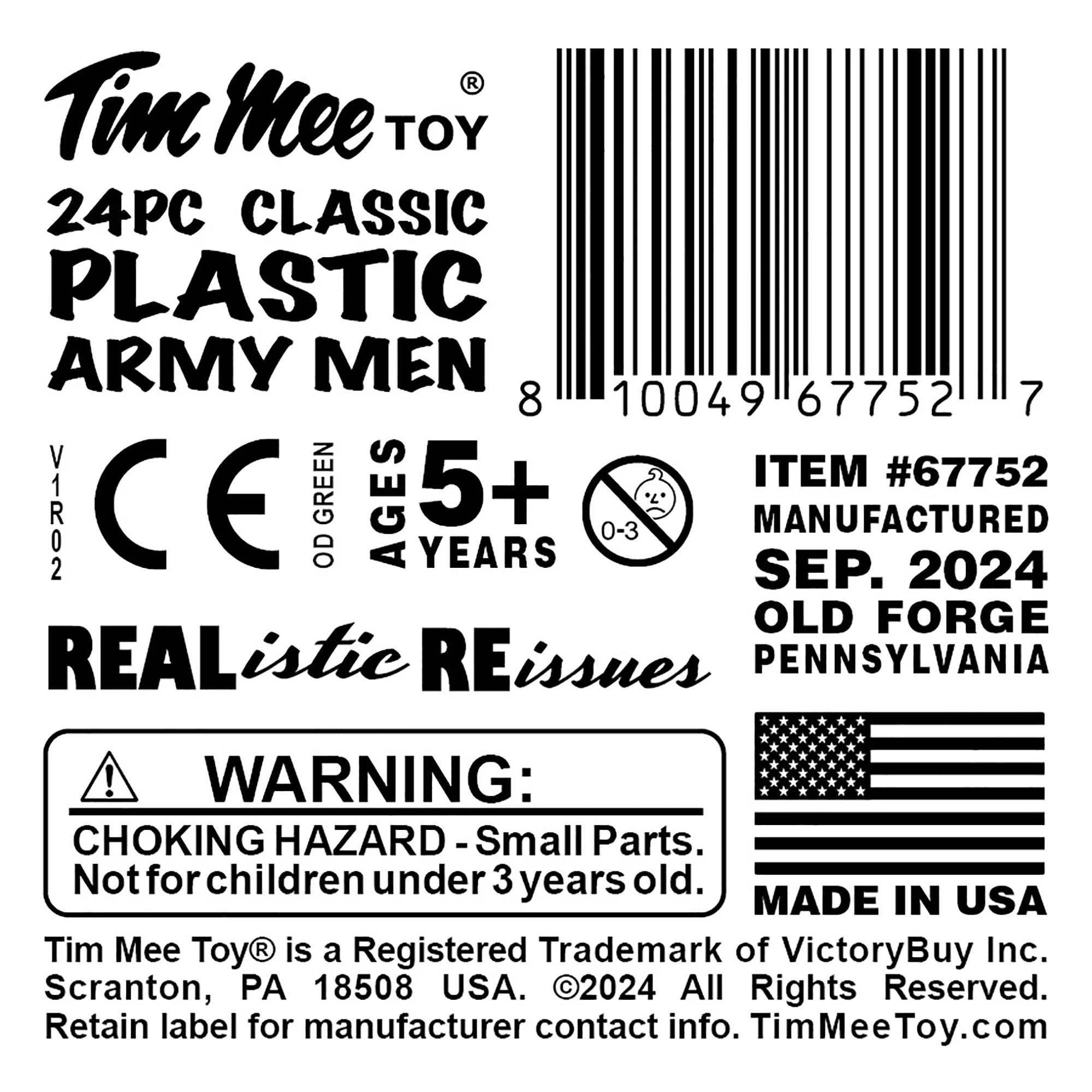 TimMee Plastic Army Men - OD Green 24pc Toy Soldier Figures - Made in USA - Image 5