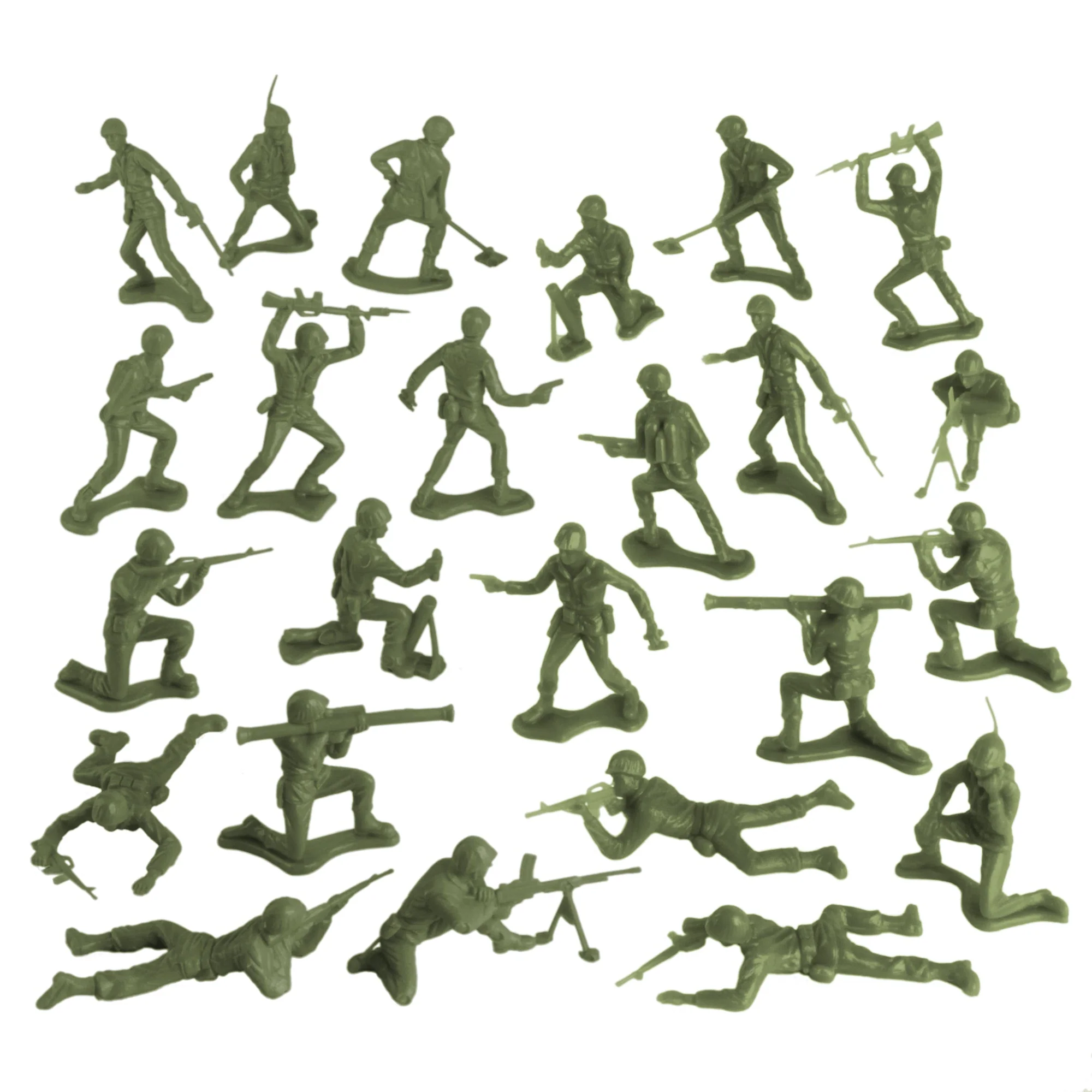 TimMee Plastic Army Men - OD Green 48pc Toy Soldier Figures - Made in USA - Image 2