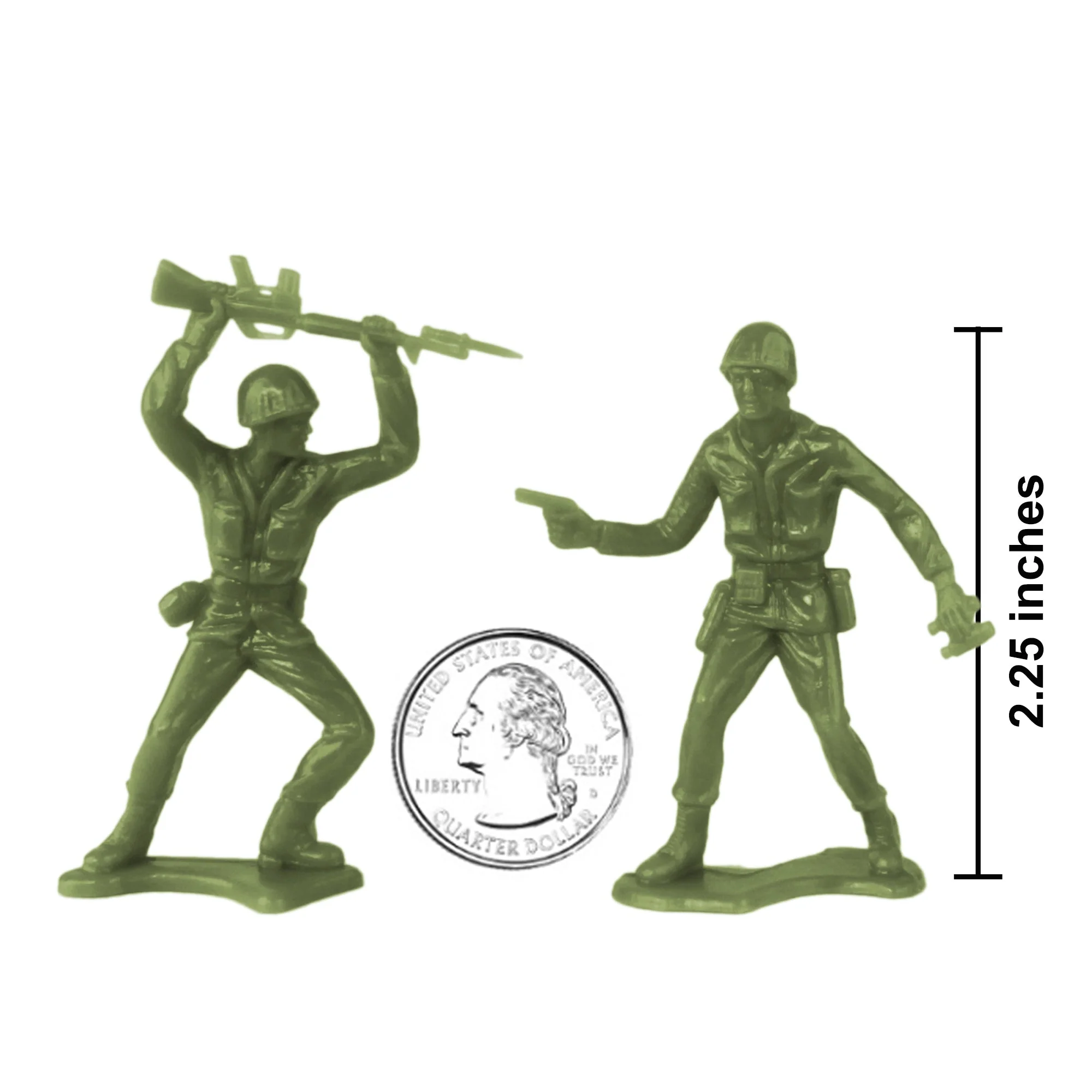 TimMee Plastic Army Men - OD Green 48pc Toy Soldier Figures - Made in USA - Image 3