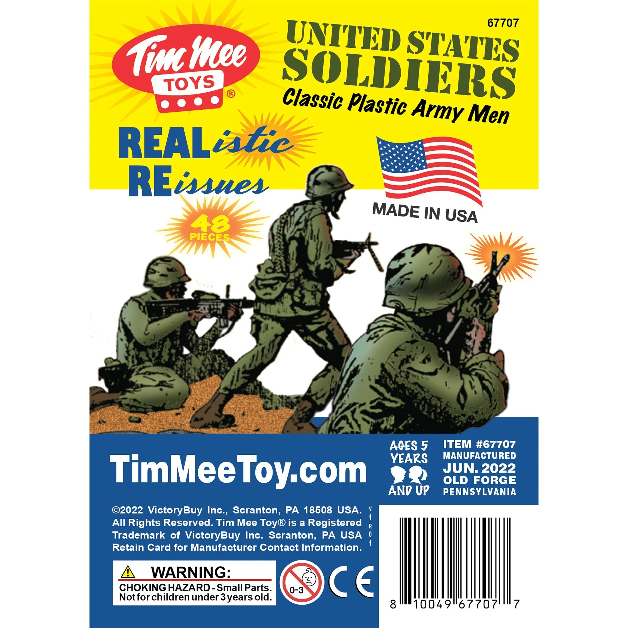 TimMee Plastic Army Men - OD Green 48pc Toy Soldier Figures - Made in USA - Image 6