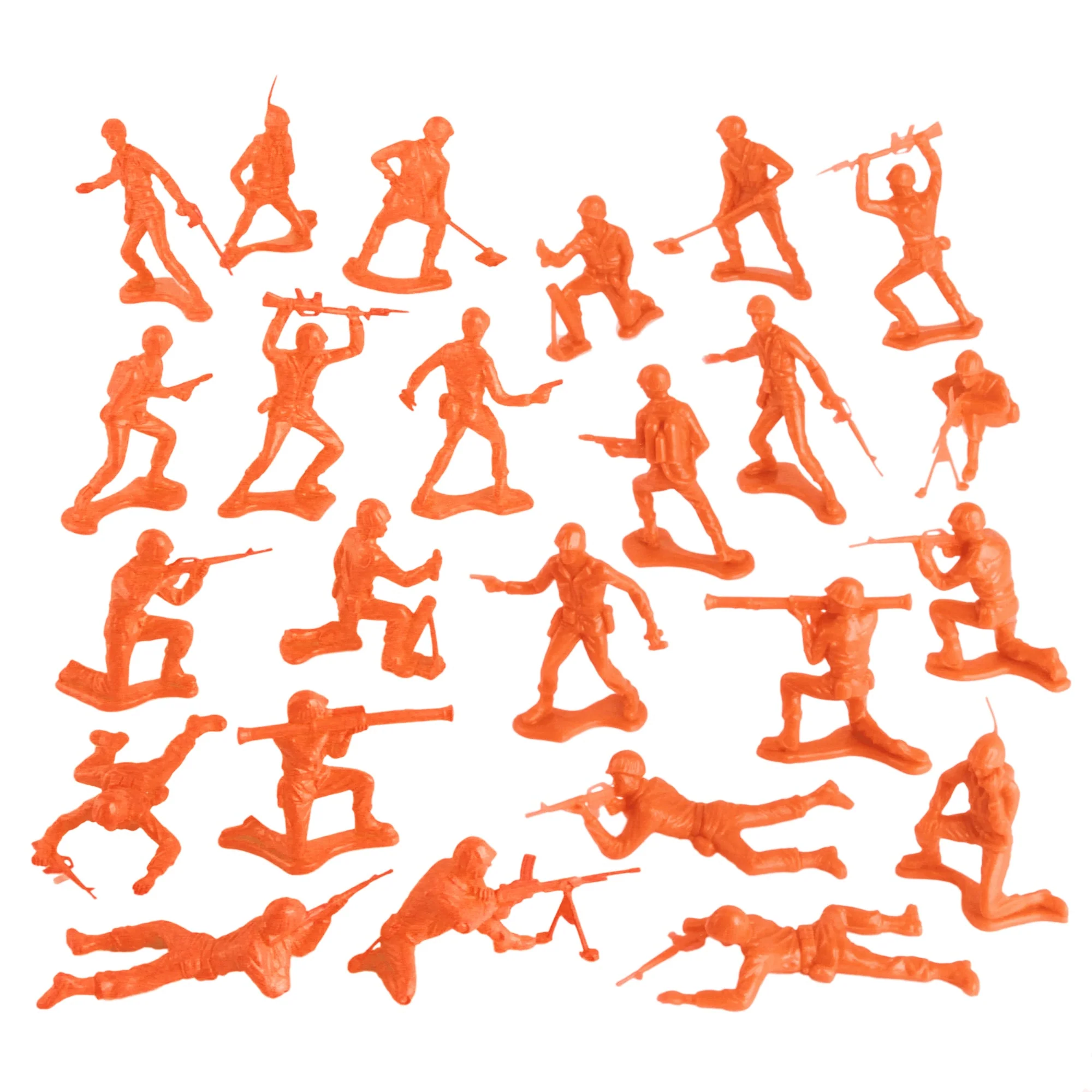 TimMee Plastic Army Men - Orange 48pc Toy Soldier Figures - Made in USA - Image 4