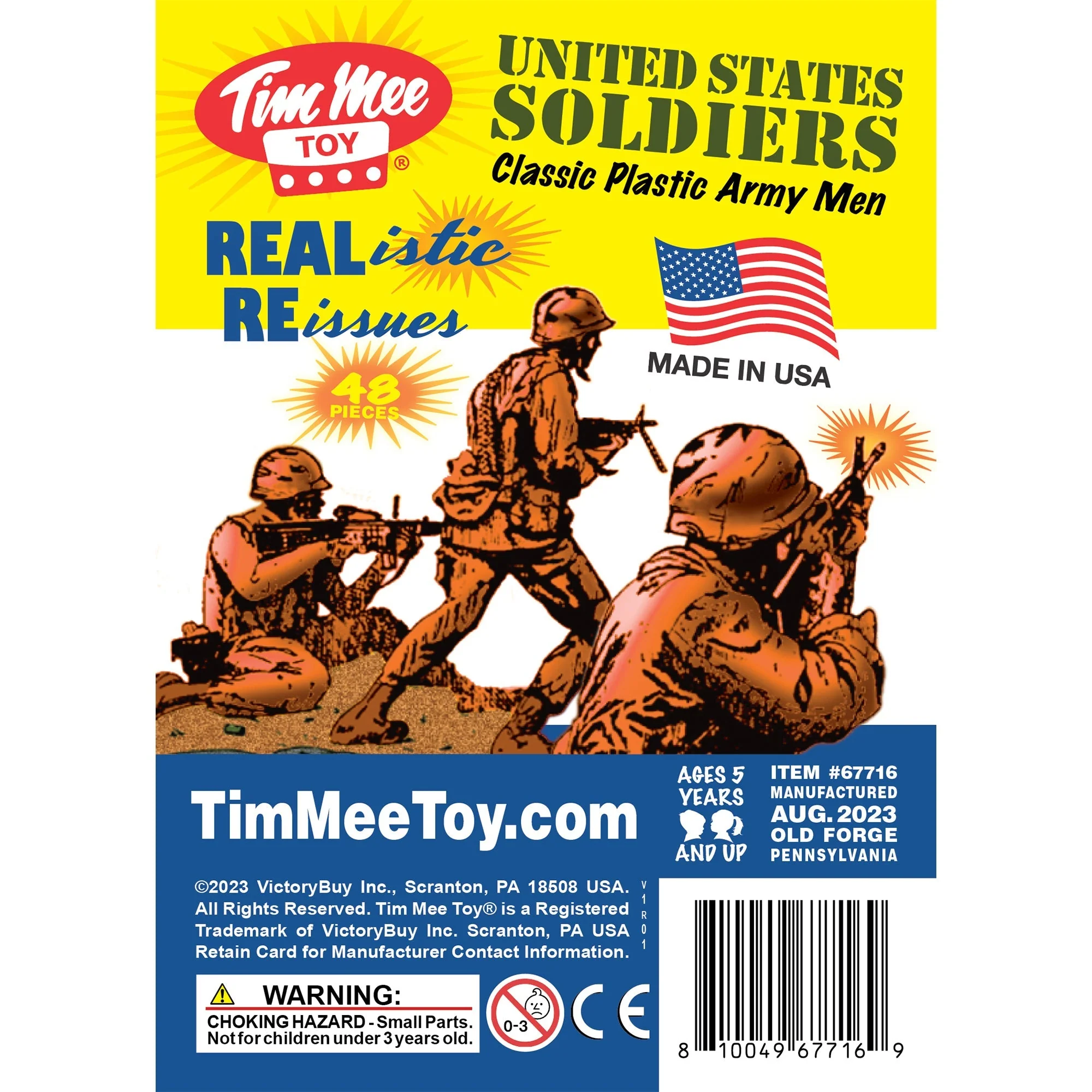 TimMee Plastic Army Men - Orange 48pc Toy Soldier Figures - Made in USA - Image 6