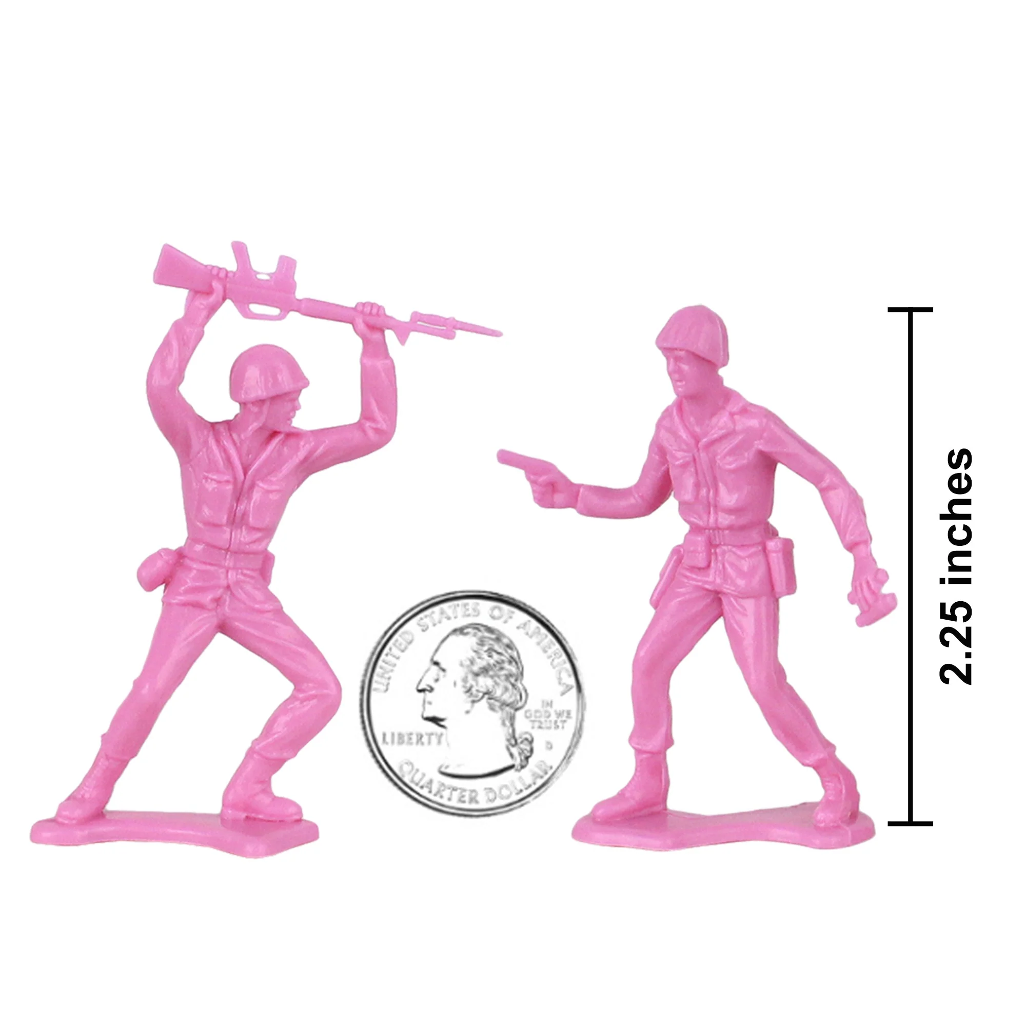 TimMee Plastic Army Men - Pink 48pc Toy Soldier Figures - Made in USA - Image 2