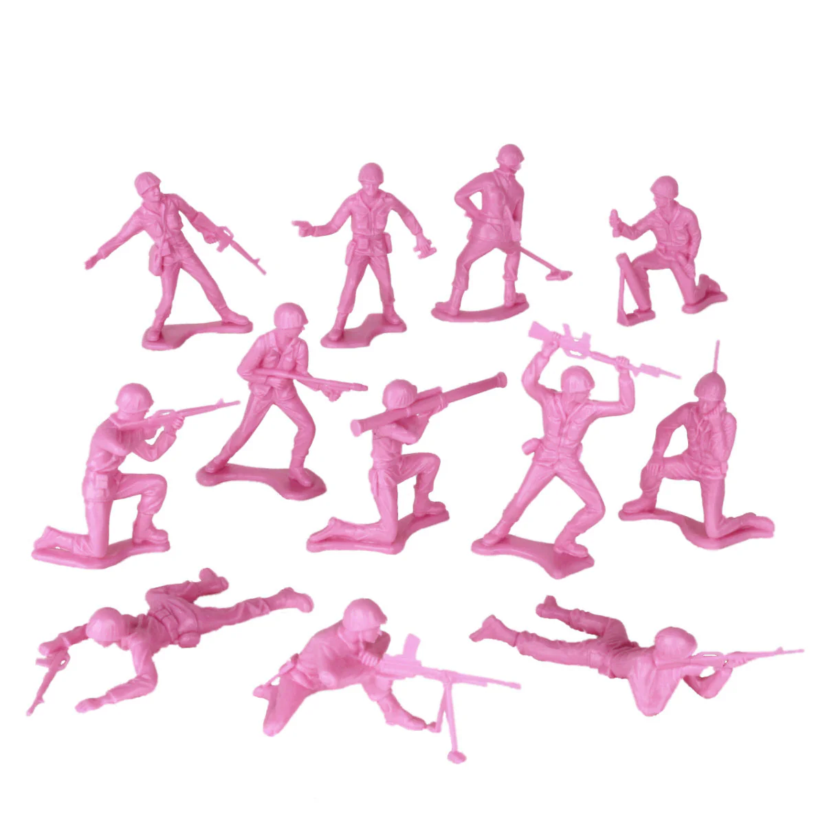 TimMee Plastic Army Men - Pink 48pc Toy Soldier Figures - Made in USA - Image 3