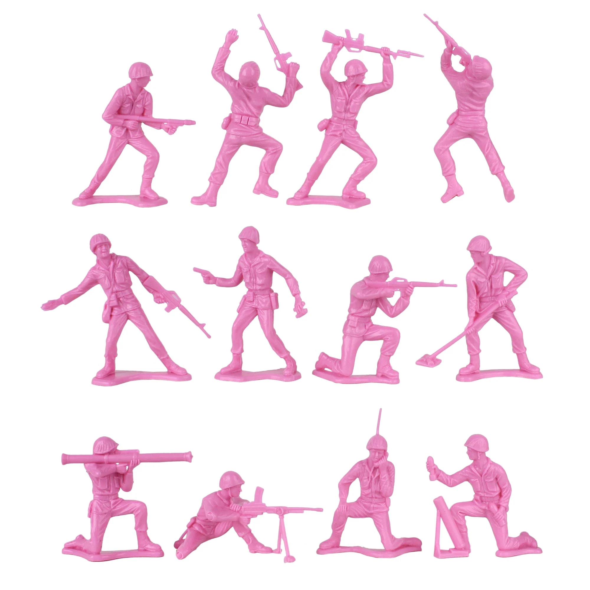 TimMee Plastic Army Men - Pink 48pc Toy Soldier Figures - Made in USA - Image 4