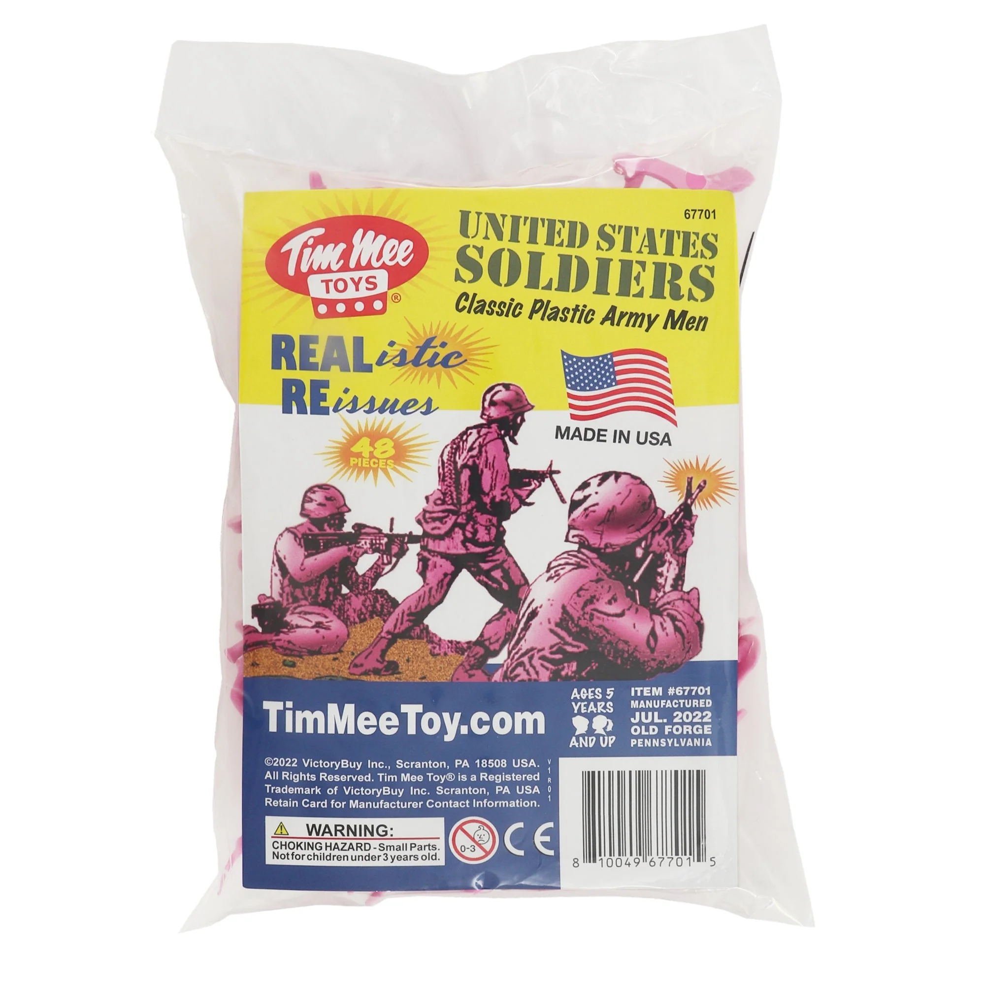 TimMee Plastic Army Men - Pink 48pc Toy Soldier Figures - Made in USA - Image 5