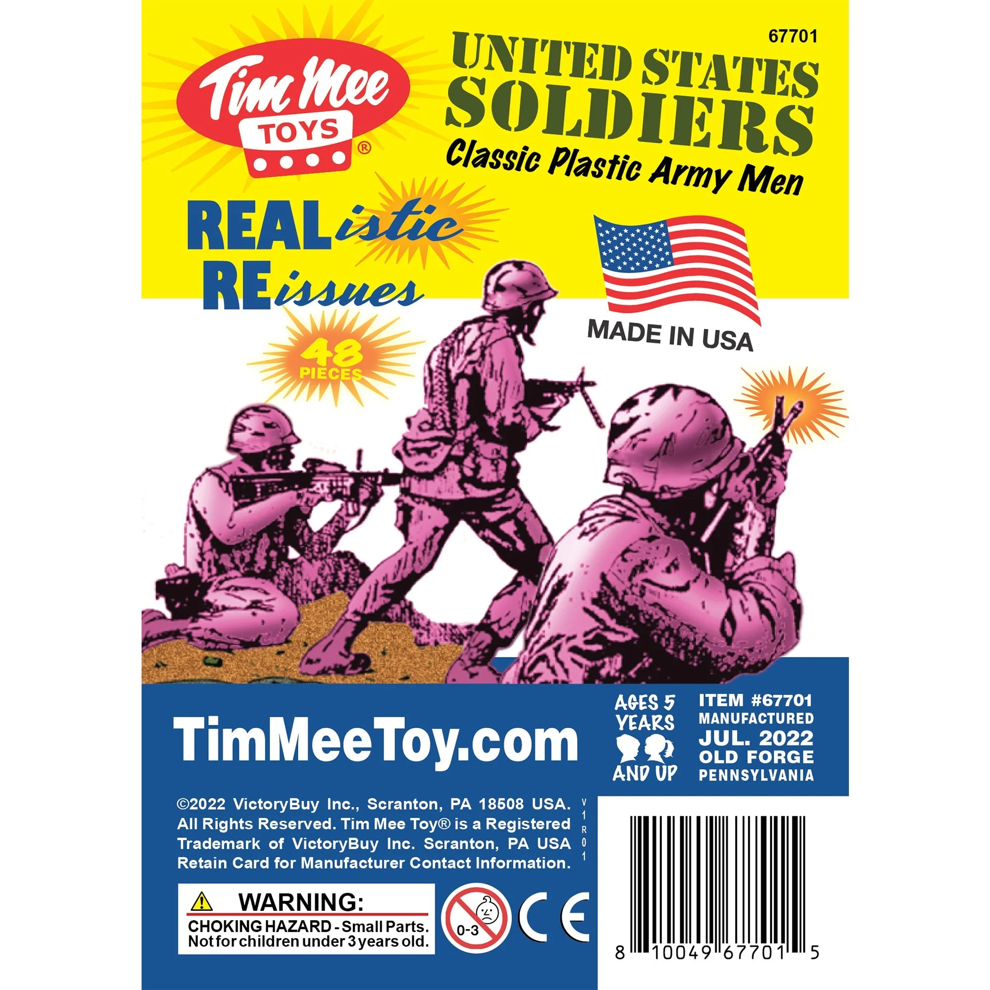 TimMee Plastic Army Men - Pink 48pc Toy Soldier Figures - Made in USA - Image 6