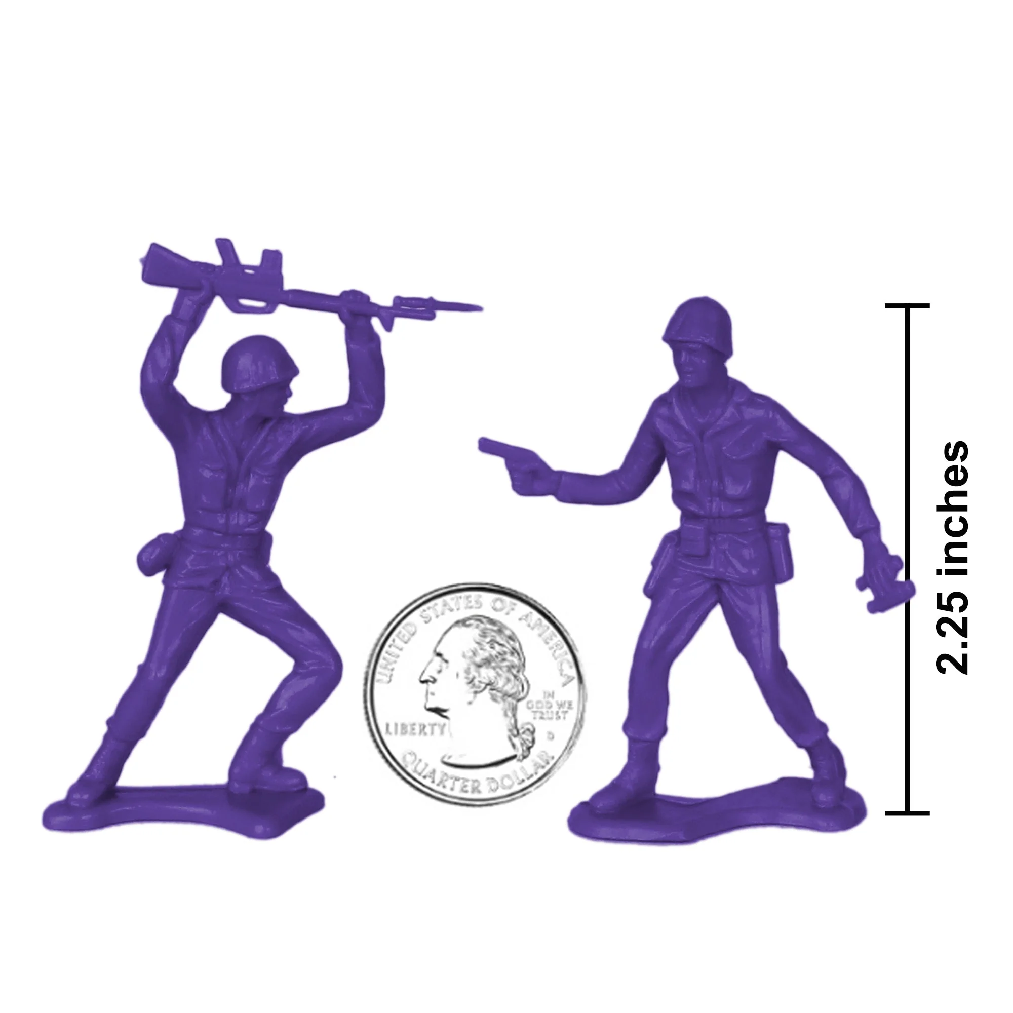 TimMee Plastic Army Men - Purple 48pc Toy Soldier Figures - Made in USA - Image 2