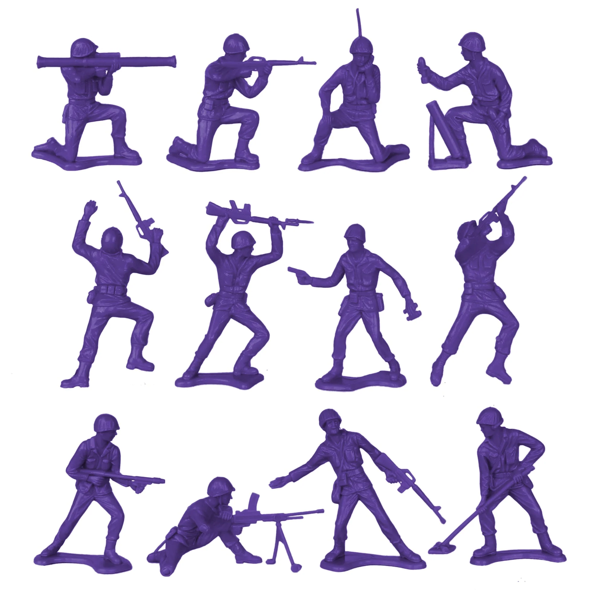TimMee Plastic Army Men - Purple 48pc Toy Soldier Figures - Made in USA - Image 3