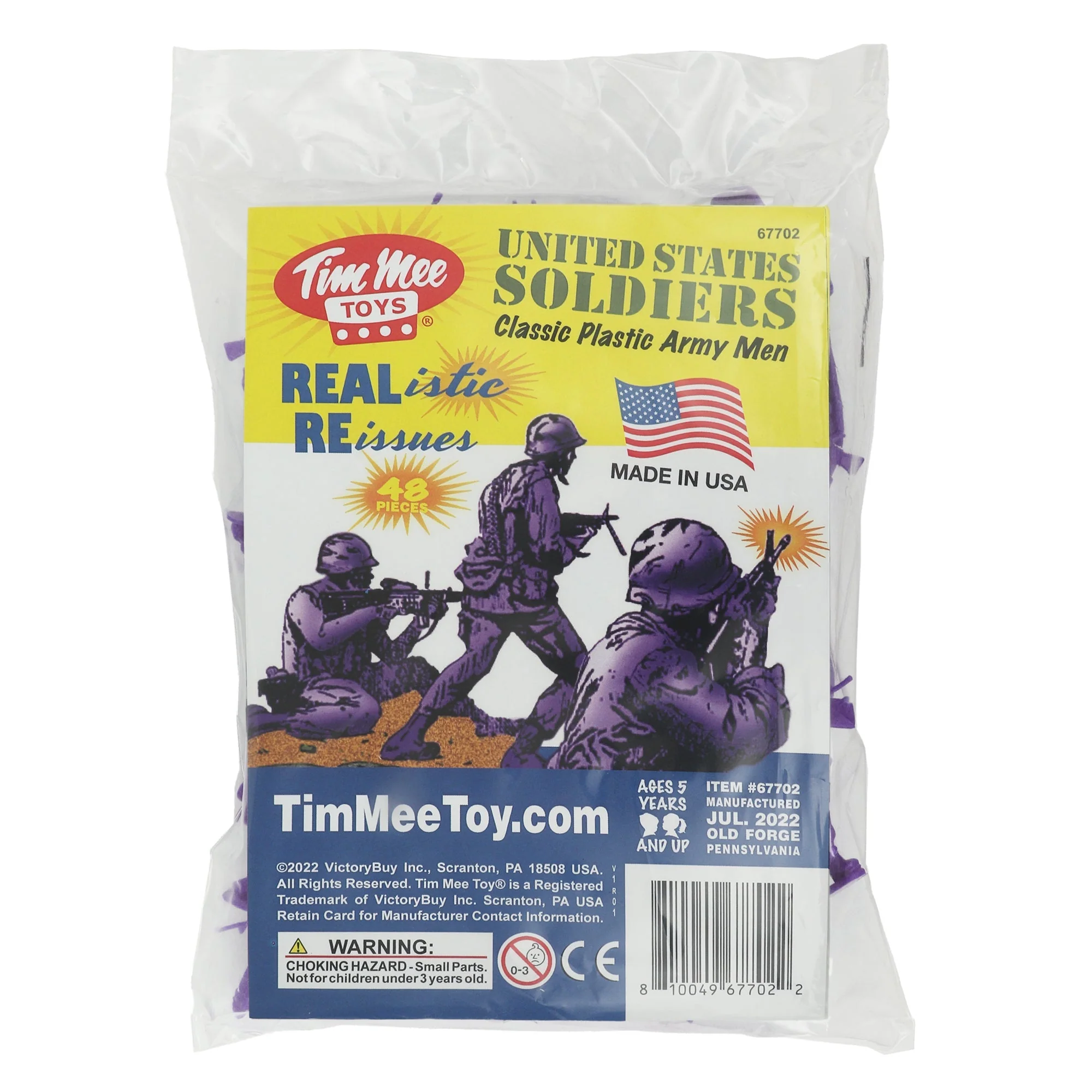 TimMee Plastic Army Men - Purple 48pc Toy Soldier Figures - Made in USA - Image 5