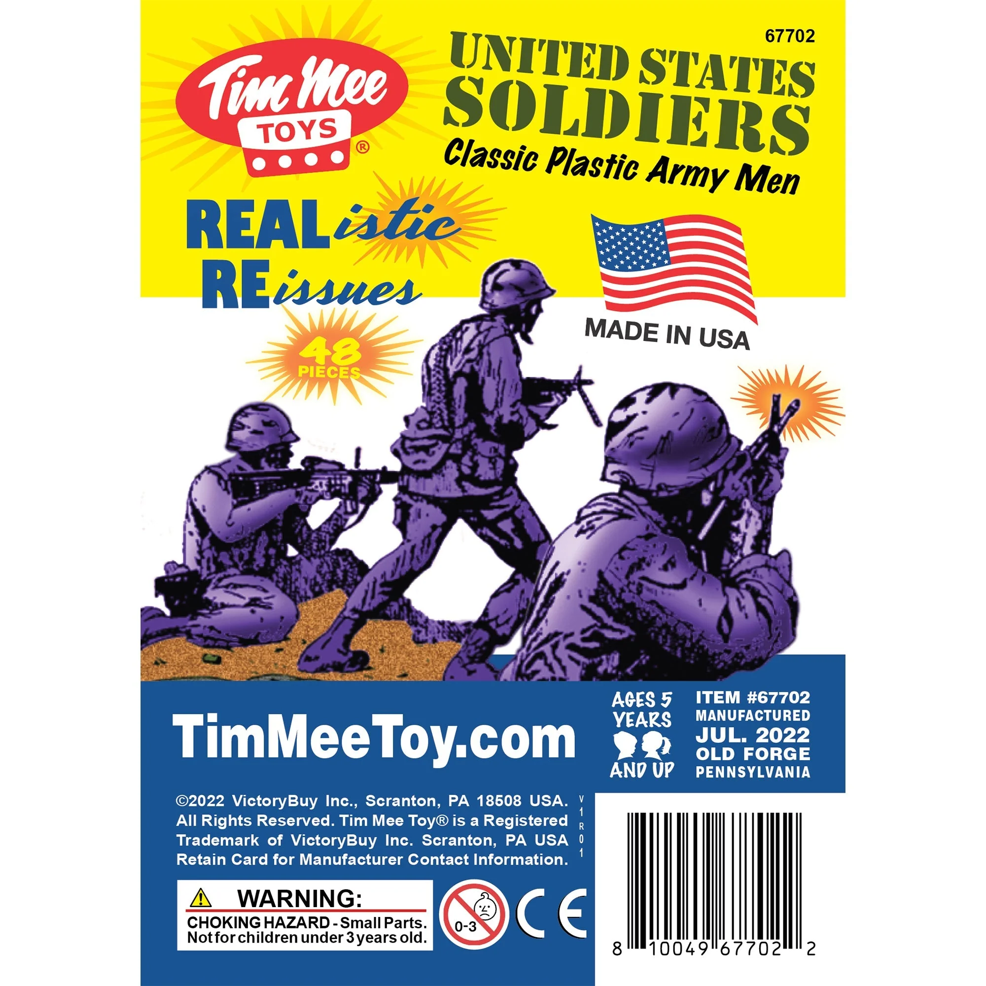 TimMee Plastic Army Men - Purple 48pc Toy Soldier Figures - Made in USA - Image 6