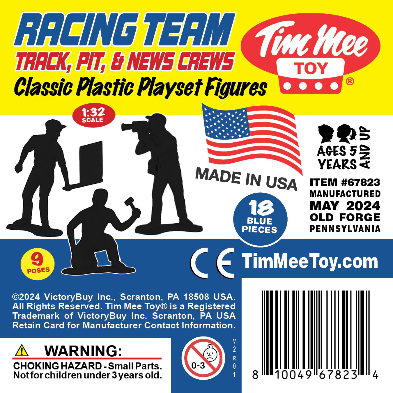 TimMee Car Racing Team Pit Track & News Crews - Blue 18pc Plastic Toy Figures US - Image 7