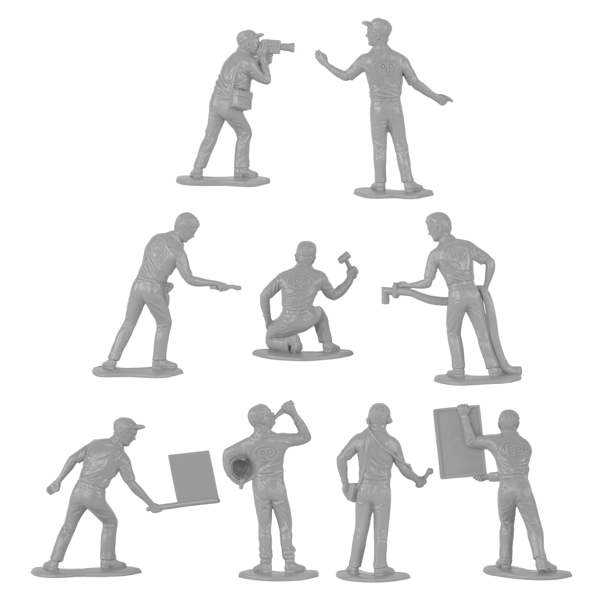 TimMee Military Mechanics & Media - Gray 18pc Plastic Army Men Soldier Figures - Image 4