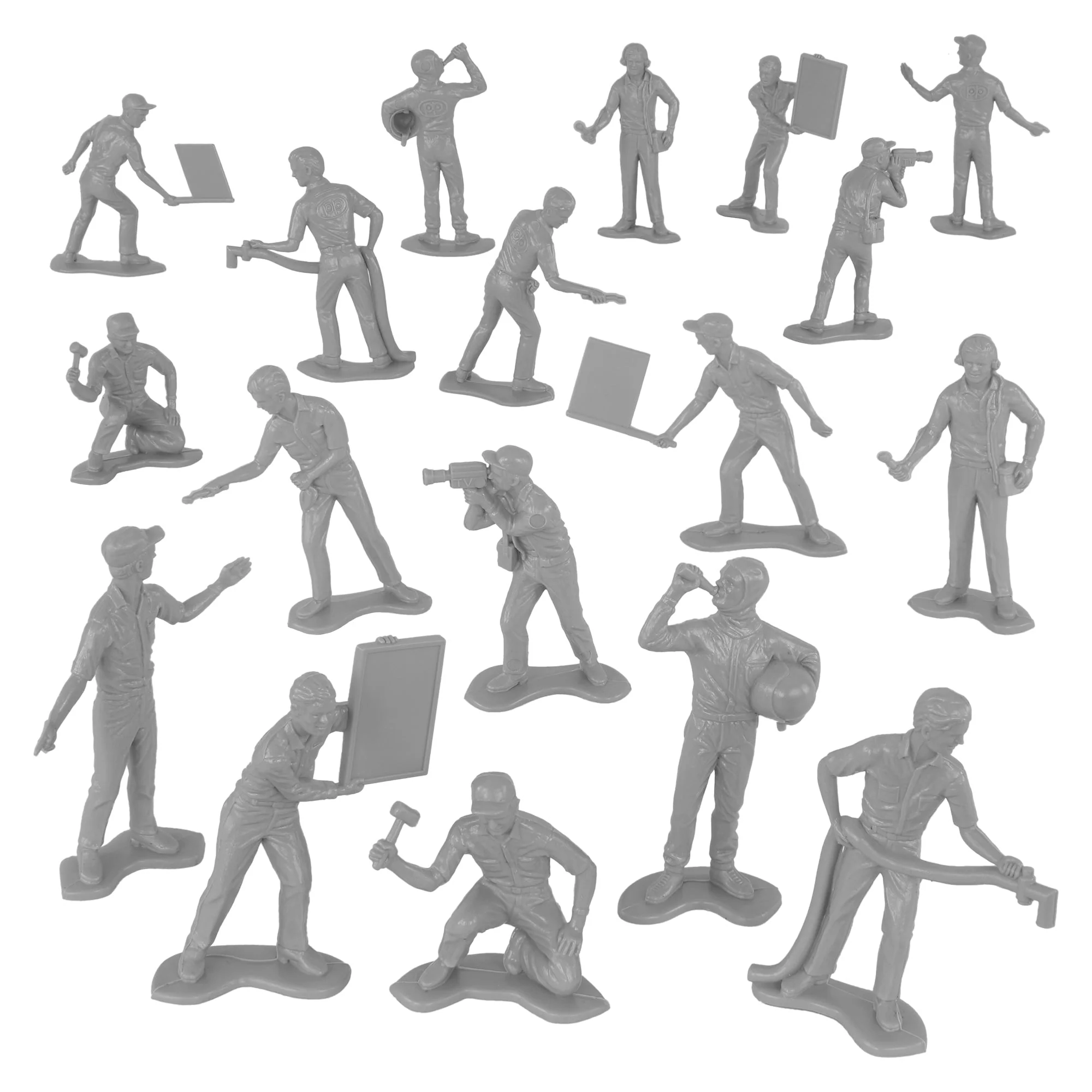 TimMee Military Mechanics & Media - Gray 18pc Plastic Army Men Soldier Figures - Image 5