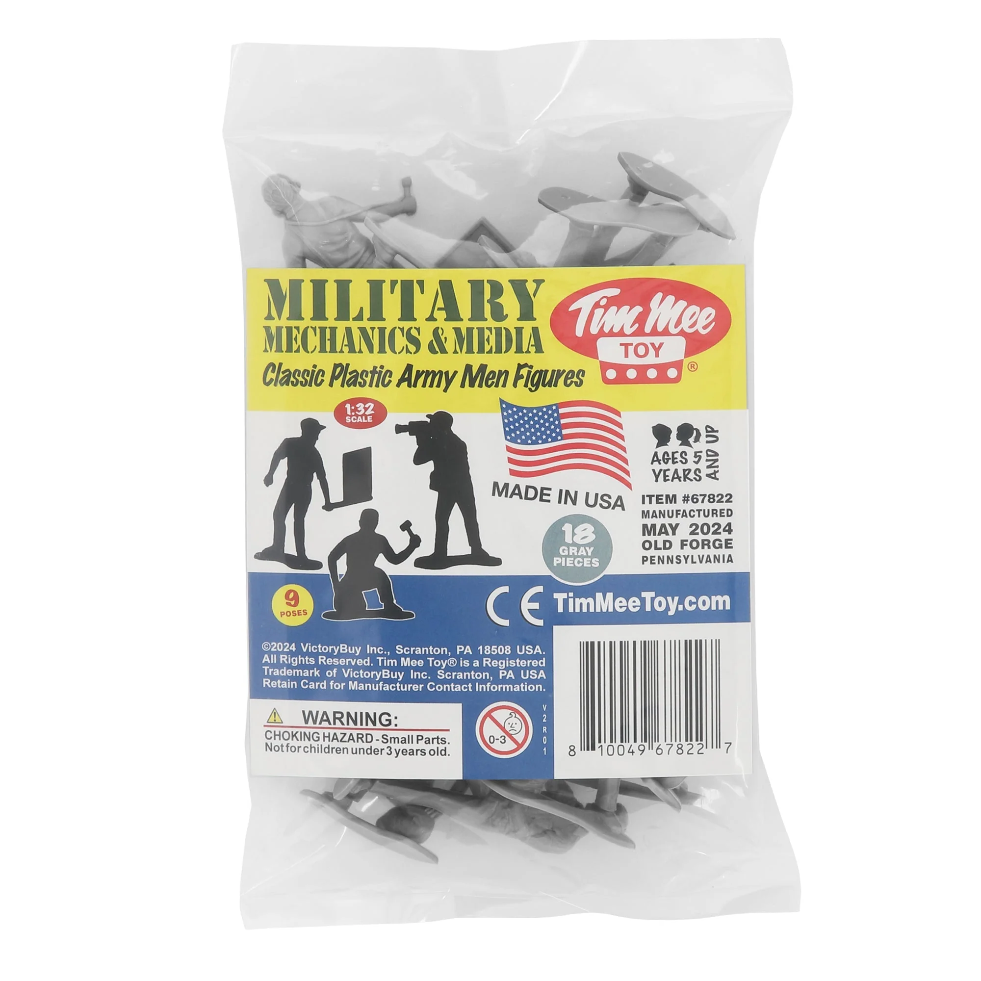 TimMee Military Mechanics & Media - Gray 18pc Plastic Army Men Soldier Figures - Image 6