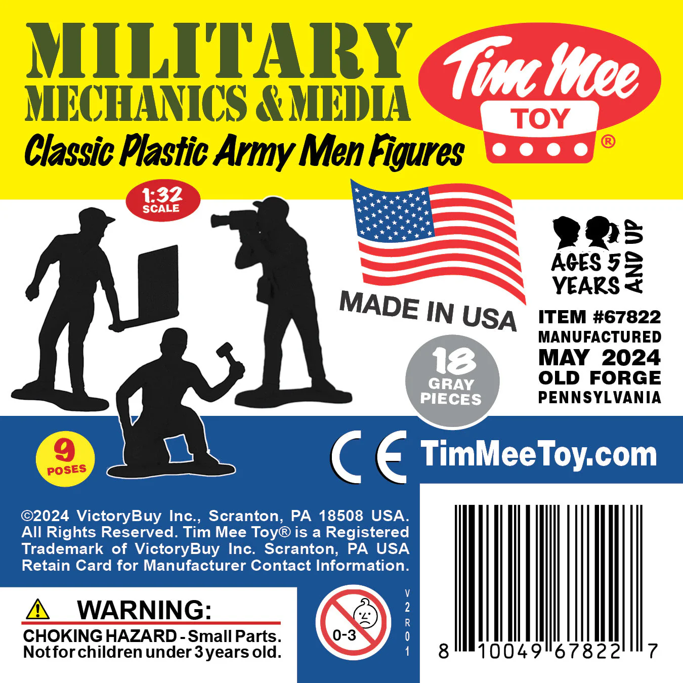 TimMee Military Mechanics & Media - Gray 18pc Plastic Army Men Soldier Figures - Image 7