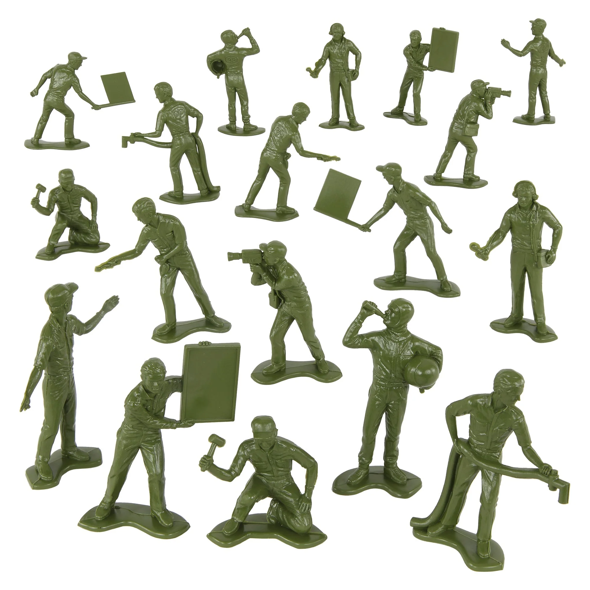 TimMee Military Mechanics & Media - OD Green 18 Plastic Army Men Soldier Figures - Image 5