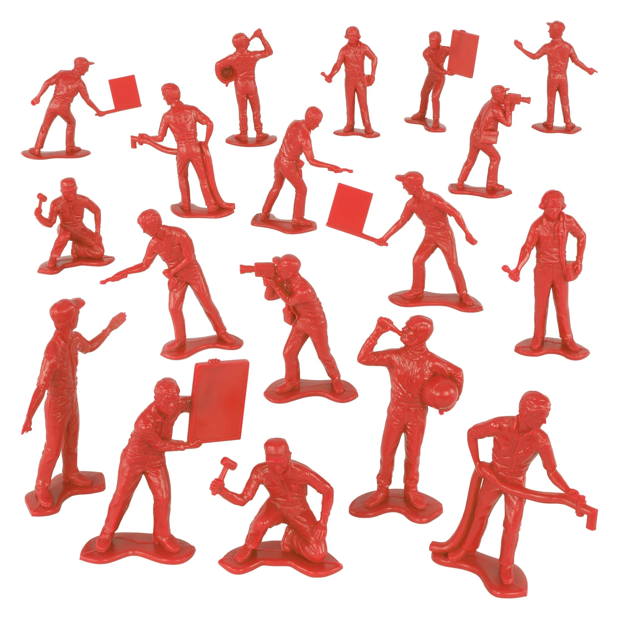TimMee Car Racing Team Pit Track & News Crews - Red 18pc Plastic Toy Figures US - Image 5