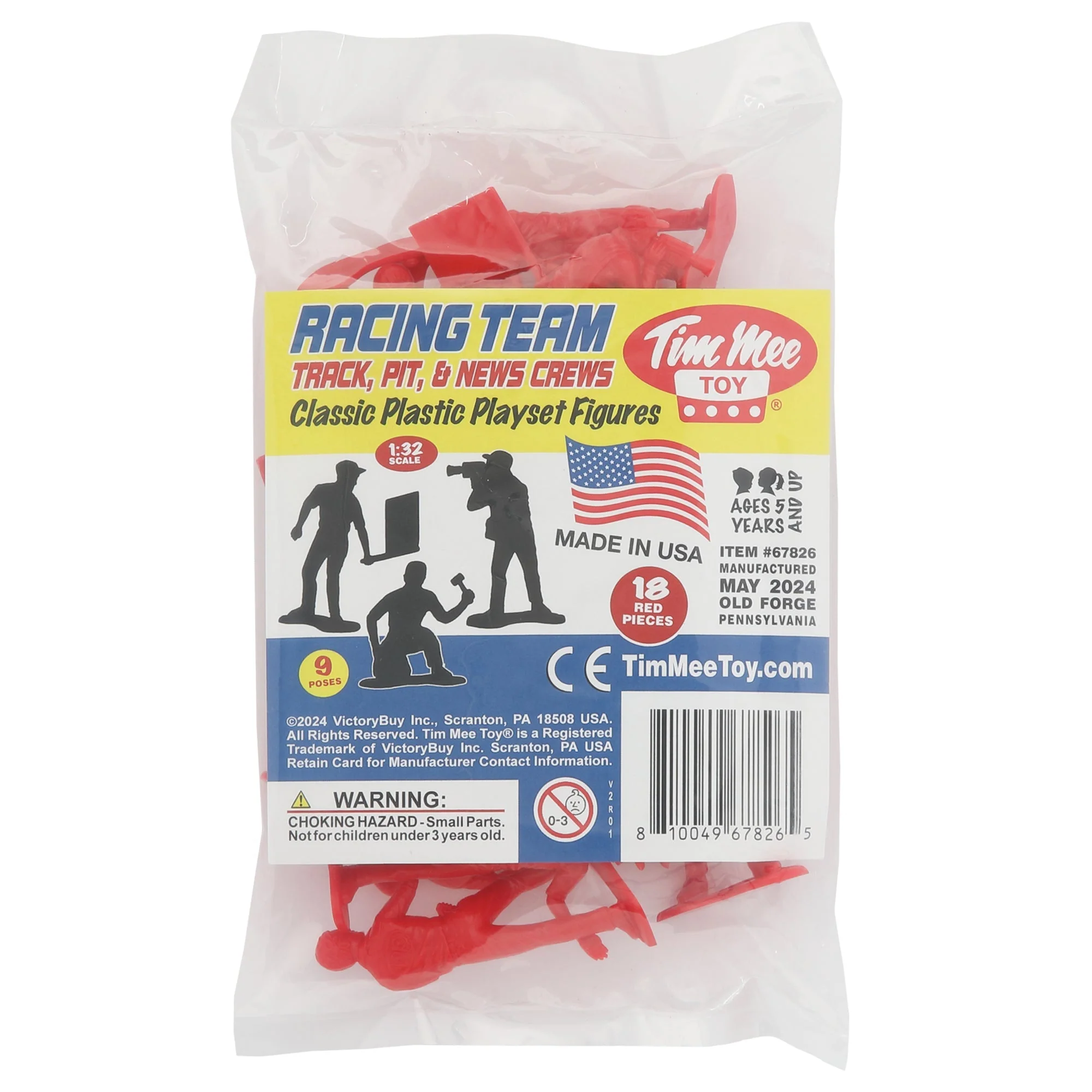 TimMee Car Racing Team Pit Track & News Crews - Red 18pc Plastic Toy Figures US - Image 6