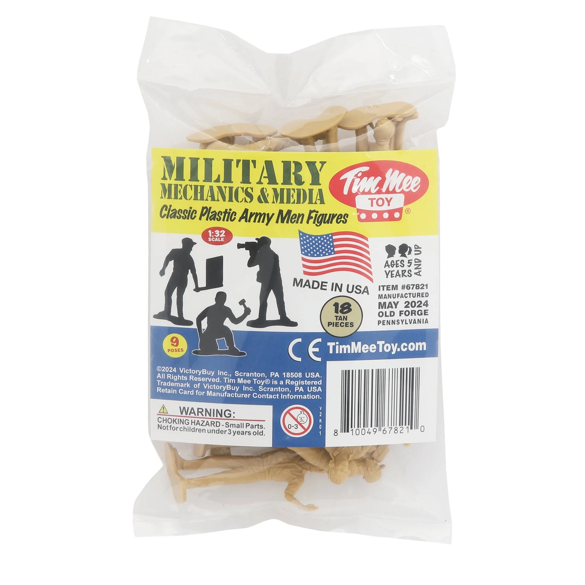 TimMee Military Mechanics & Media - Tan 18pc Plastic Army Men Soldier Figures - Image 6